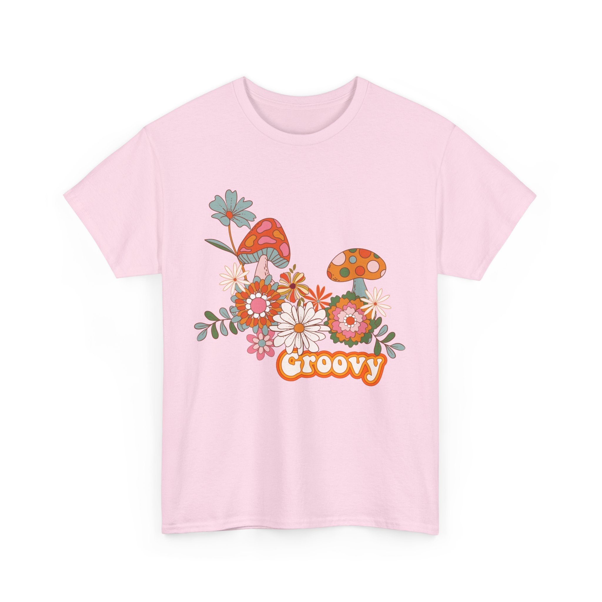 Groovy Floral Unisex Heavy Cotton Tee - Retro Summer Vibes