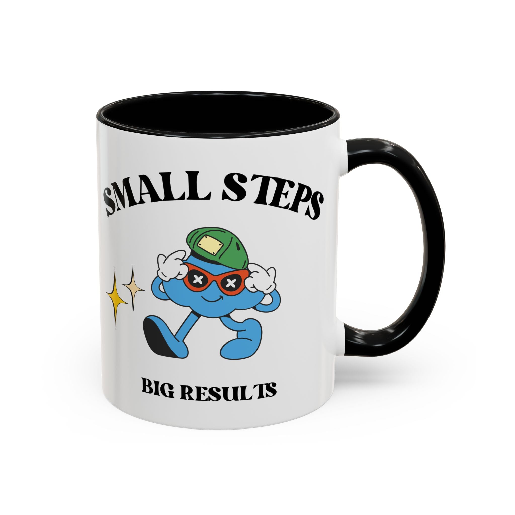 Motivational Accent Coffee Mug - "Small Steps, Big Results"