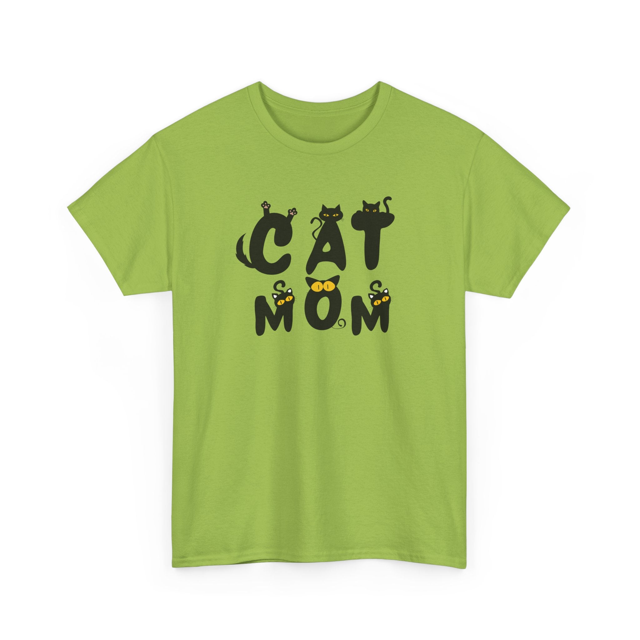 Cat Mom Unisex Heavy Cotton Tee - Perfect Gift for Cat Lovers