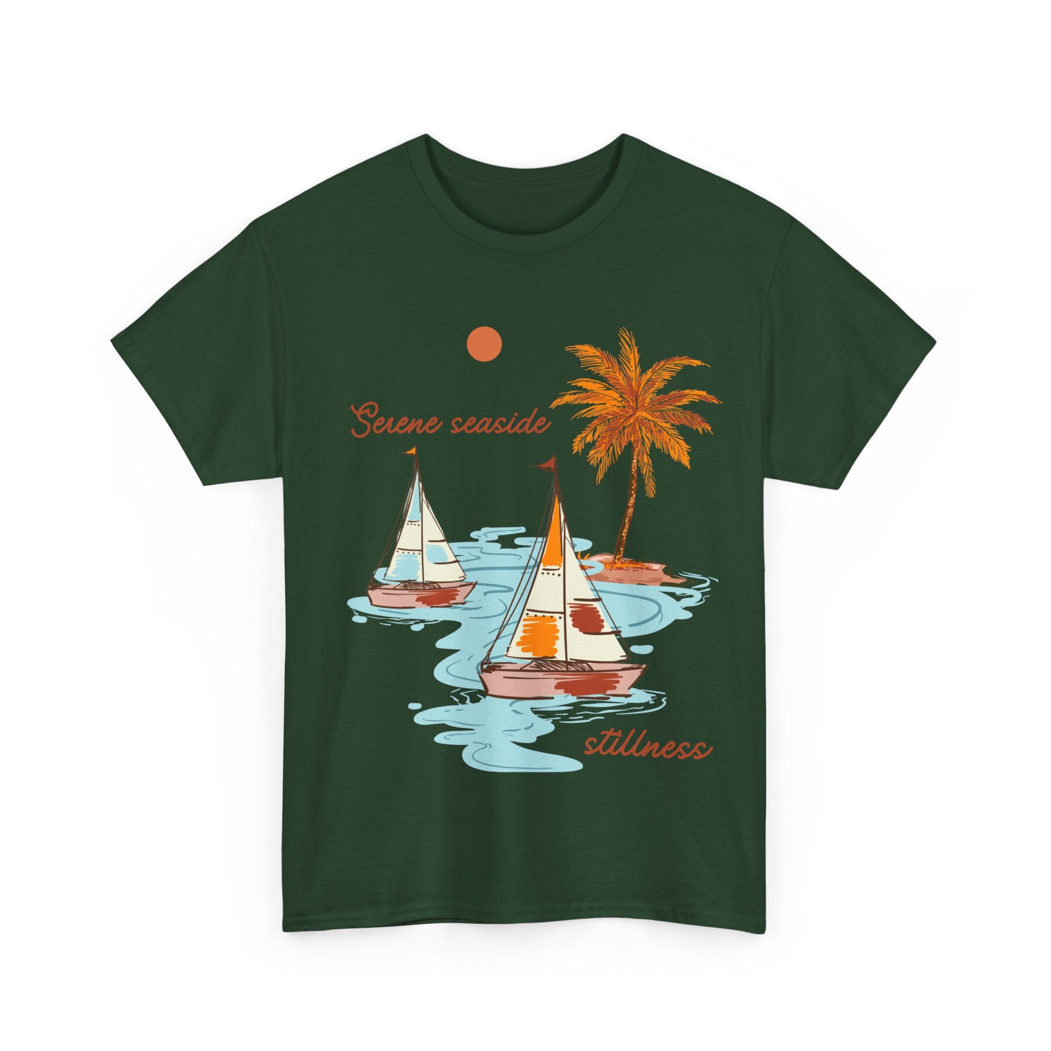 Serene Seaside Unisex Cotton Tee - Relaxing Beach Vibe Tee