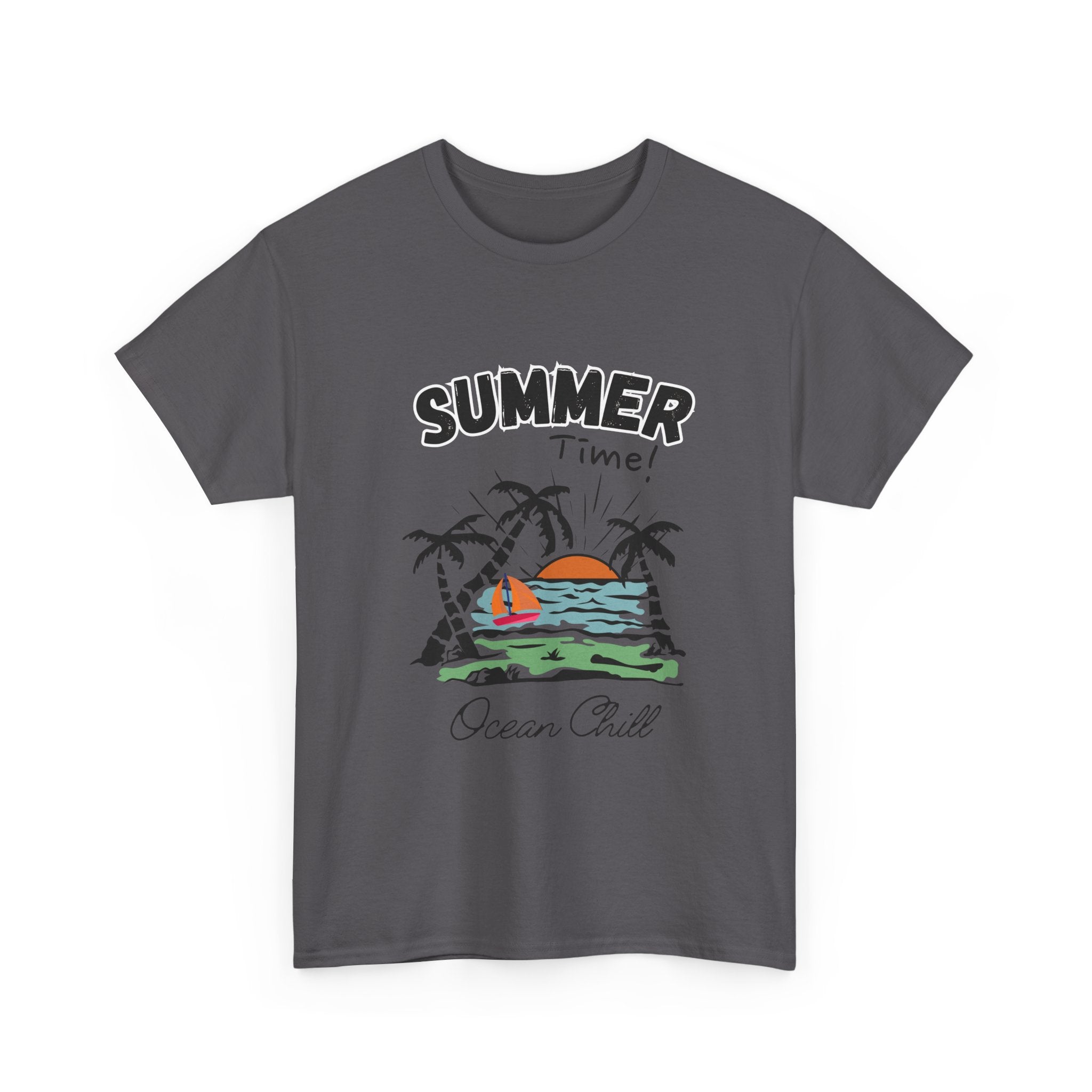 Summer Vibes Unisex Heavy Cotton Tee - Ocean Chill Design