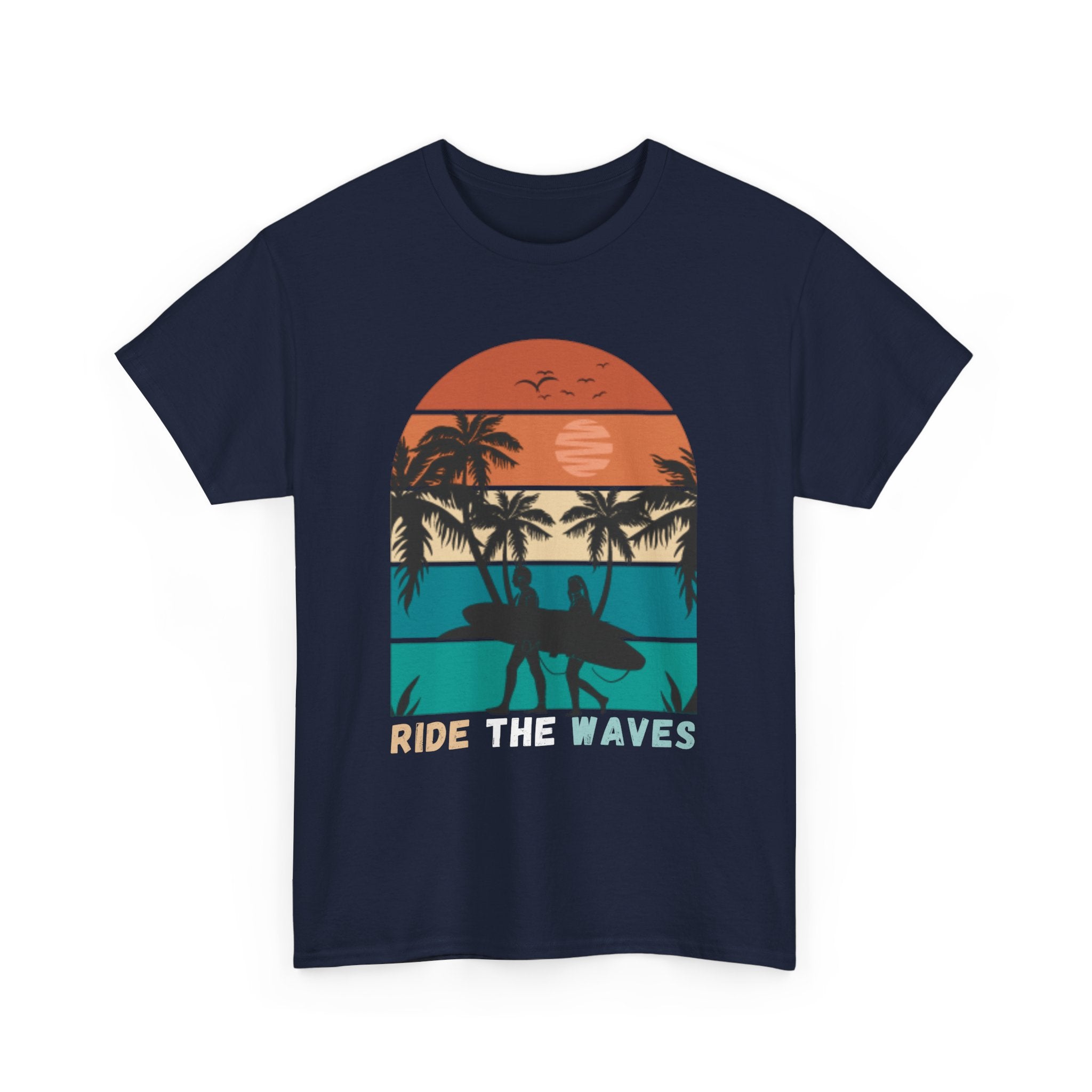 Ride The Waves Unisex Heavy Cotton Tee - Surf Vibe Shirt