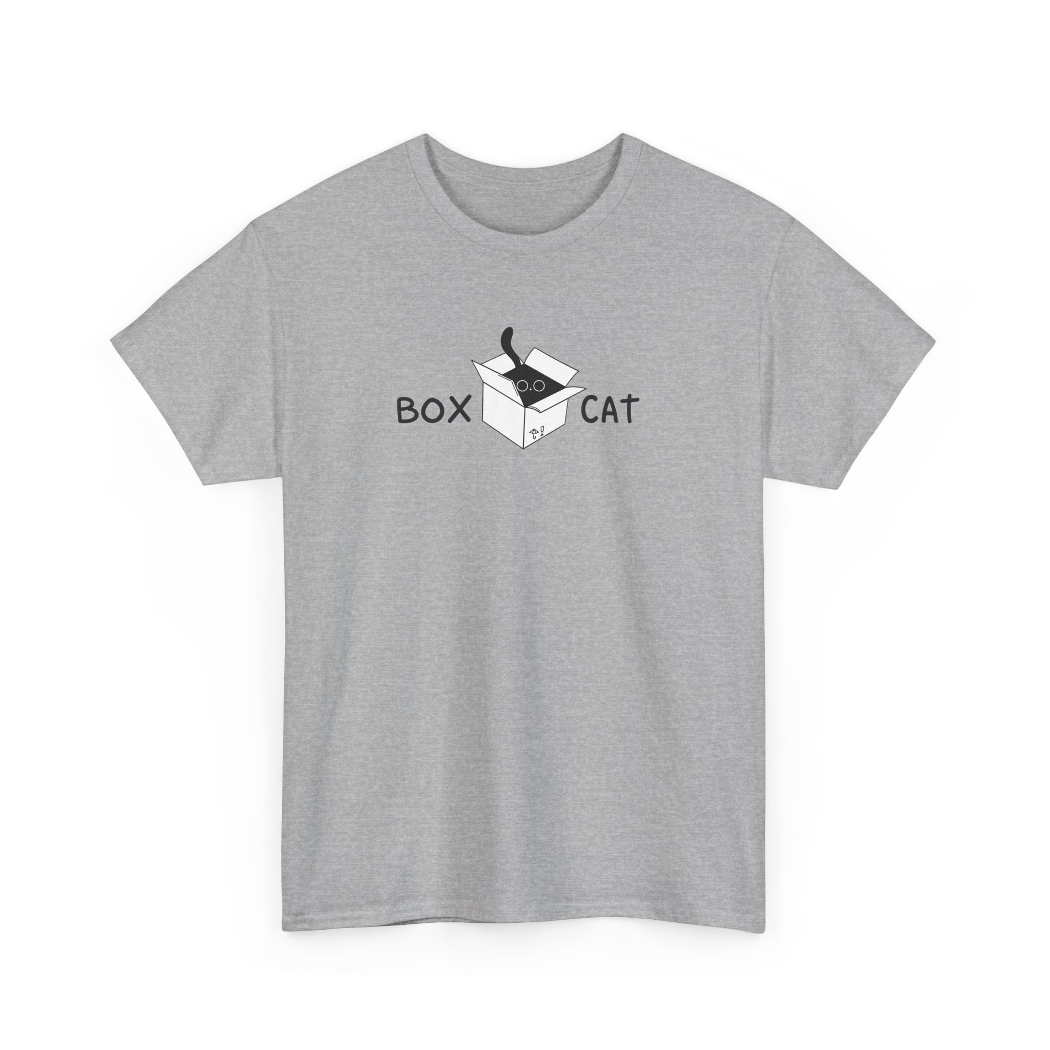 Box Cat Unisex Heavy Cotton Tee - Cute Cat T-Shirt for Animal Lovers