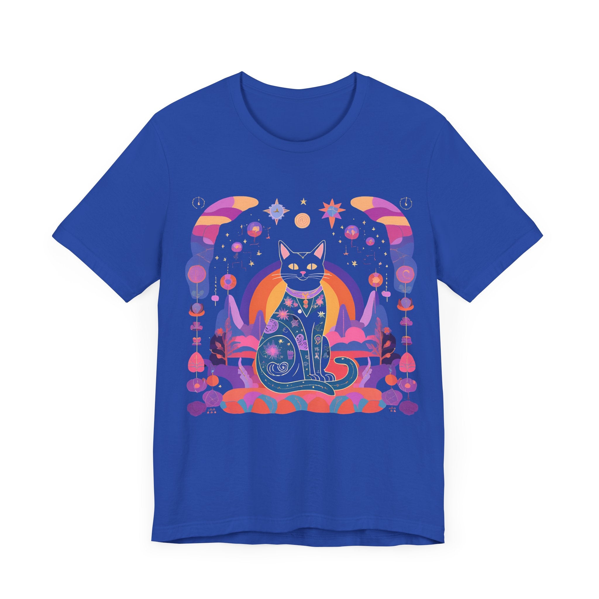 Mystical Cat Graphic Tee - Unisex Jersey Short Sleeve T-Shirt