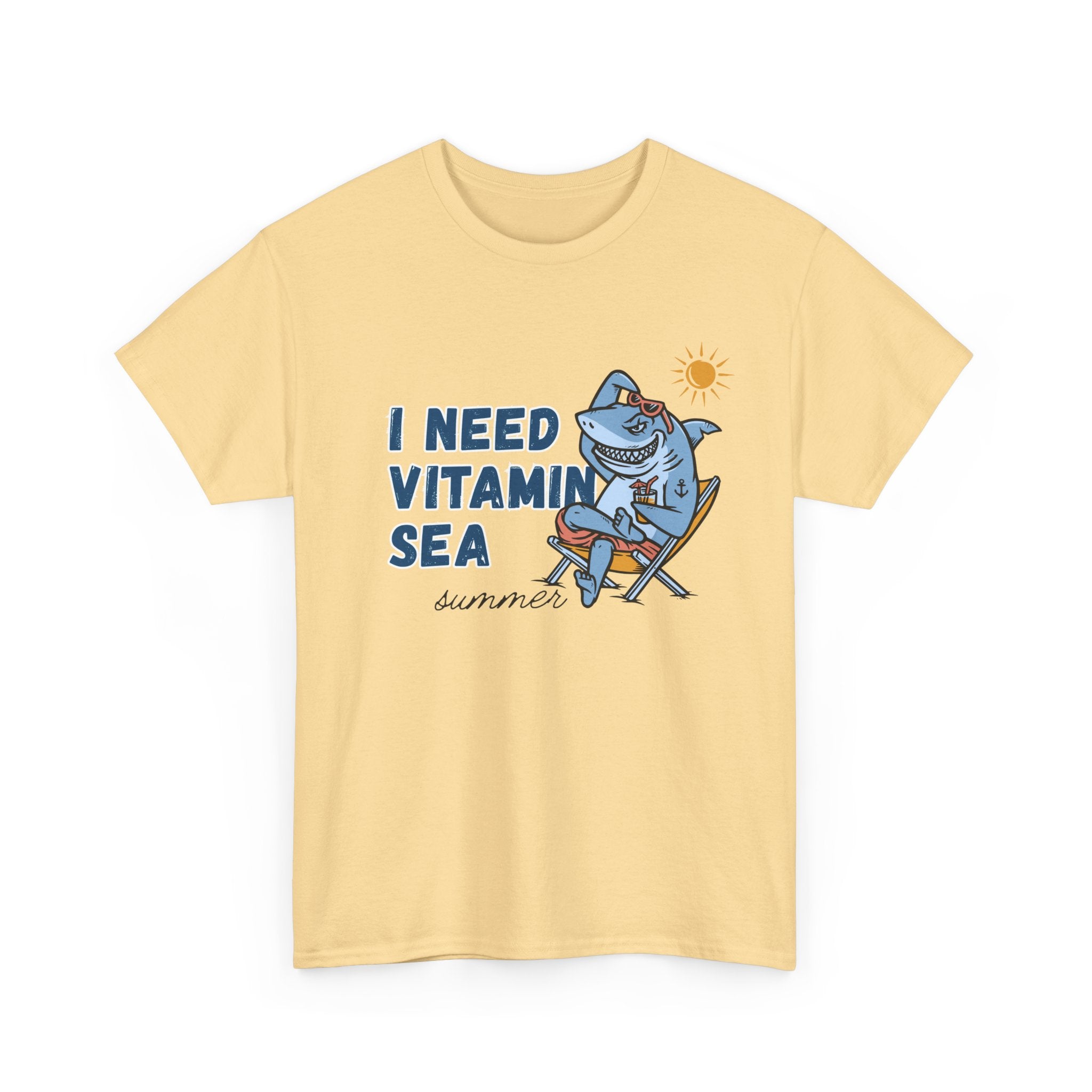 I Need Vitamin Sea Unisex Heavy Cotton Tee - Summer Vibes Beach T-Shirt