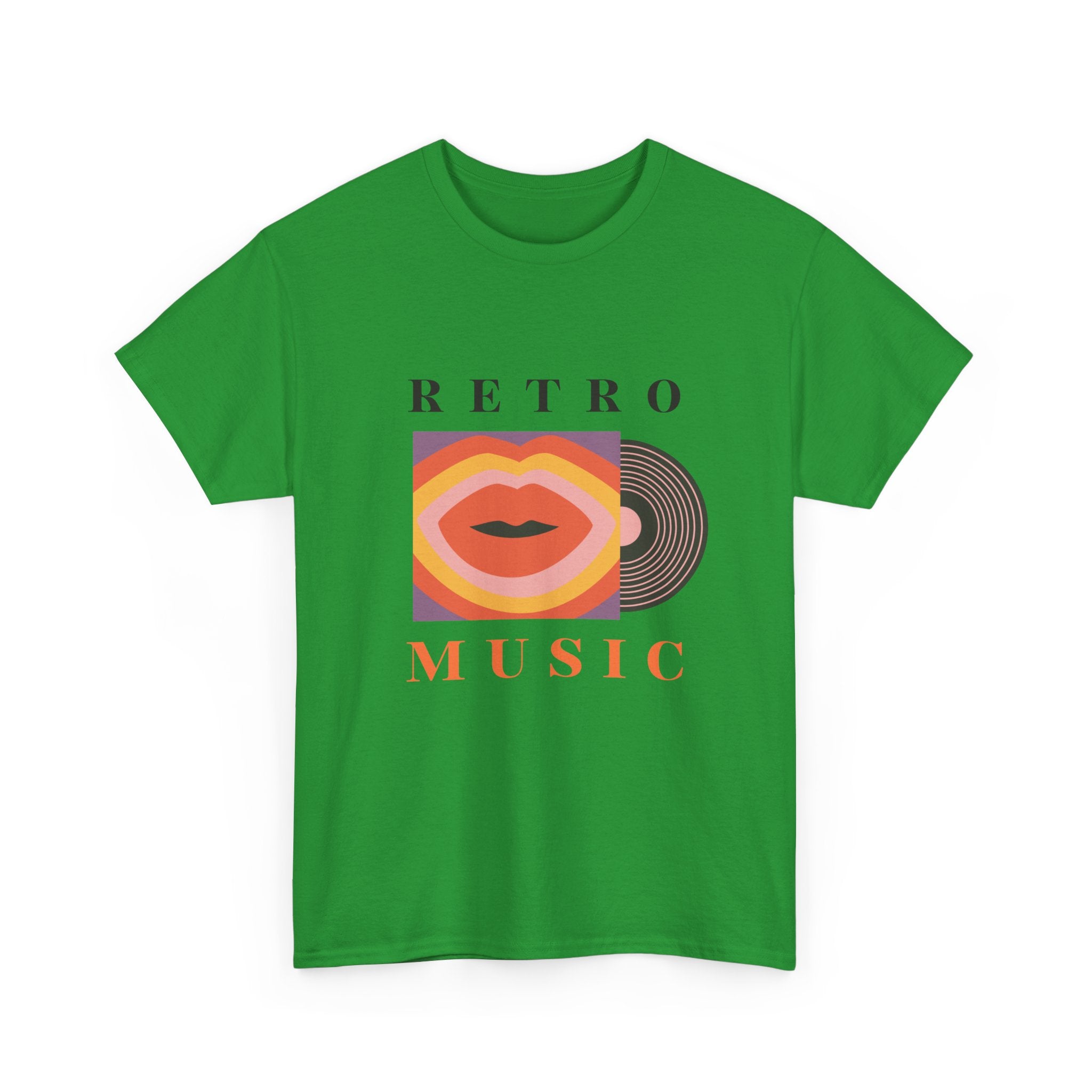 Retro Music Unisex Heavy Cotton Tee - Vintage Vinyl Design