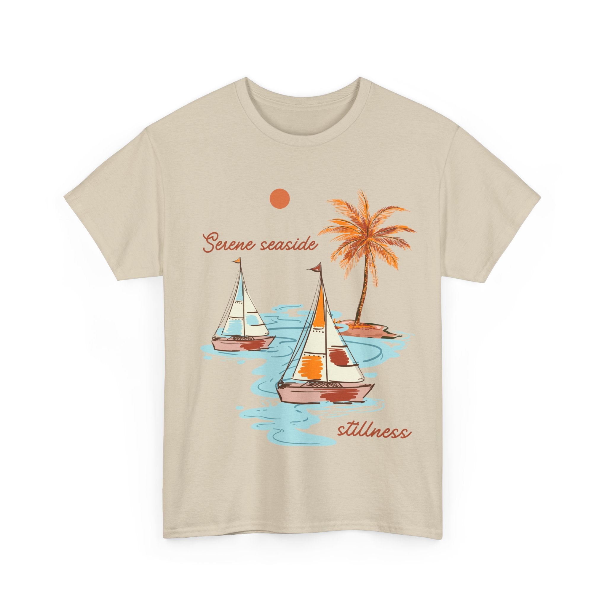 Serene Seaside Unisex Cotton Tee - Relaxing Beach Vibe Tee