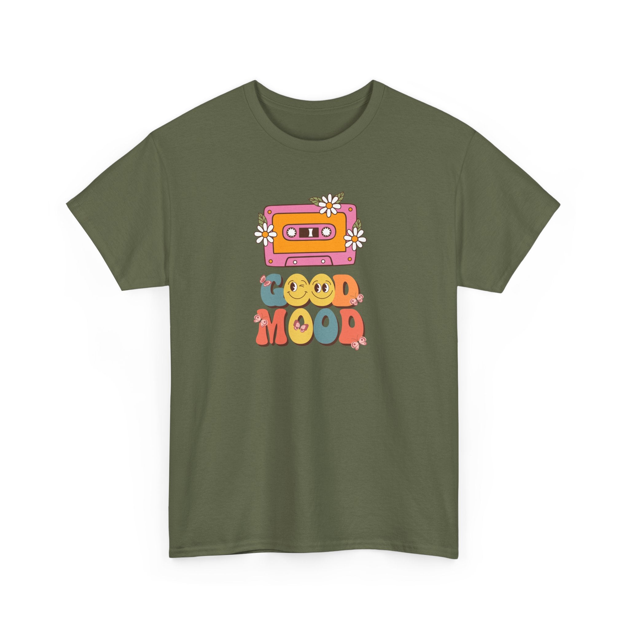 Good Mood Unisex Heavy Cotton Tee - Retro Vibe Casual Wear
