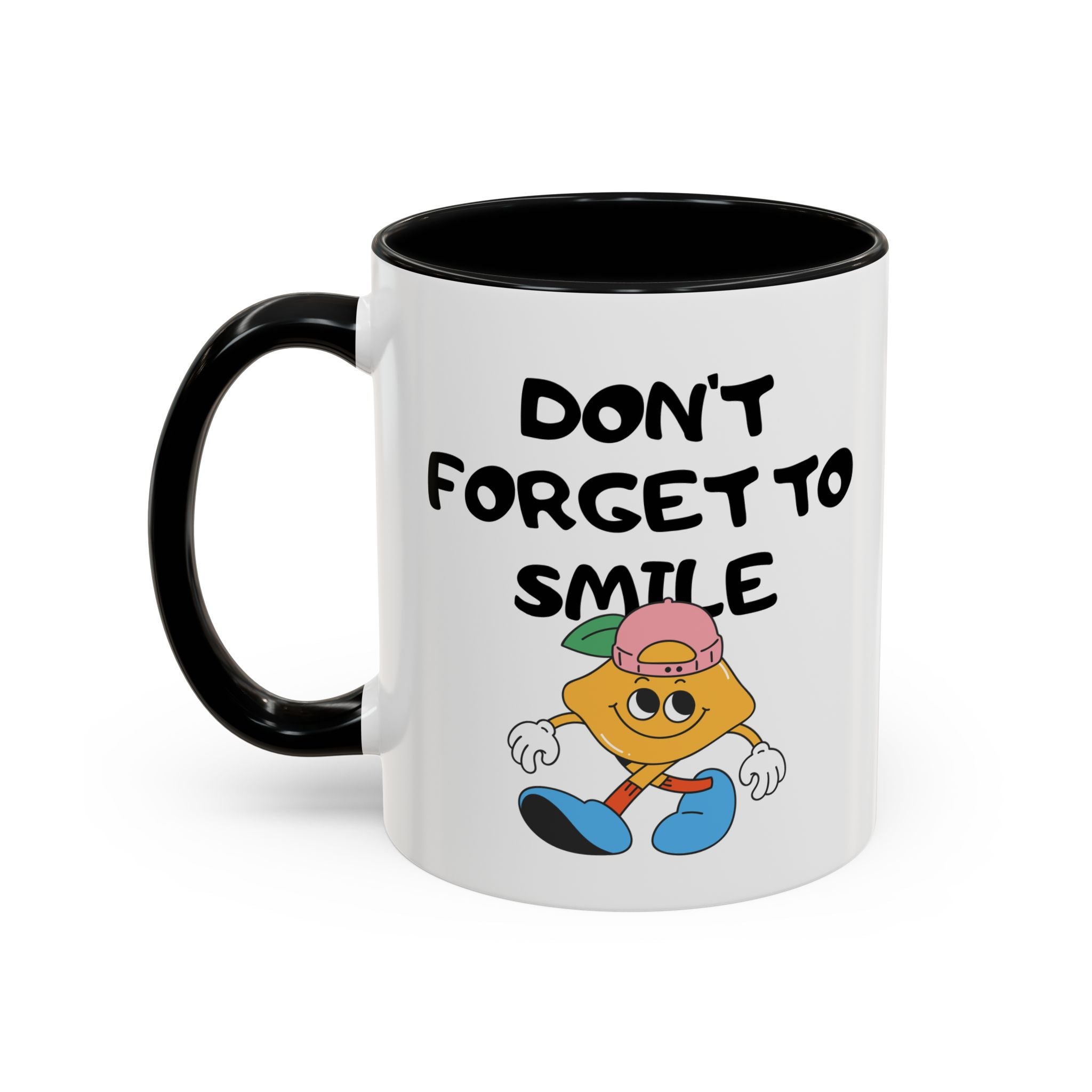 Don’t Forget to Smile Accent Coffee Mug - Fun Motivational 11oz & 15oz