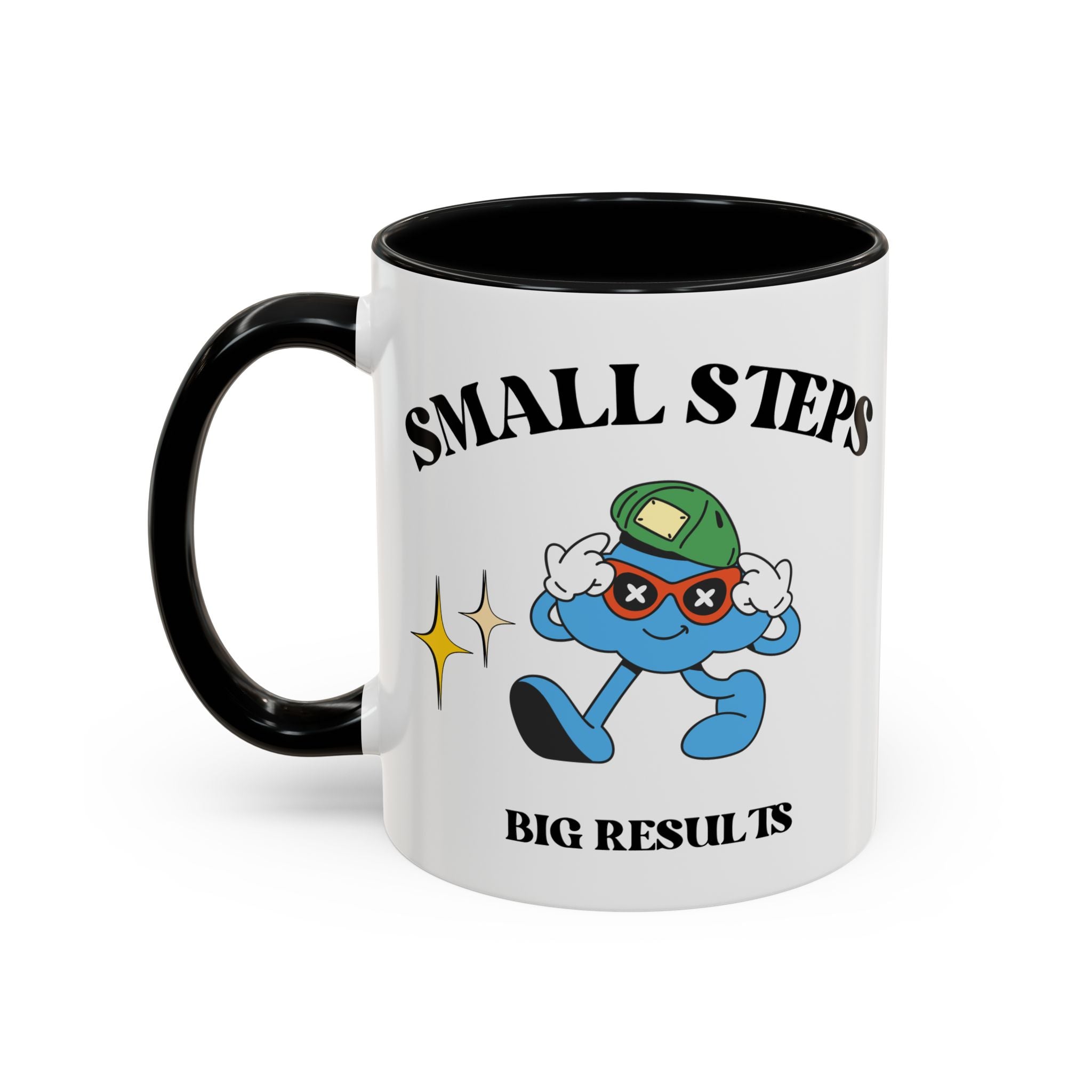 Motivational Accent Coffee Mug - "Small Steps, Big Results"