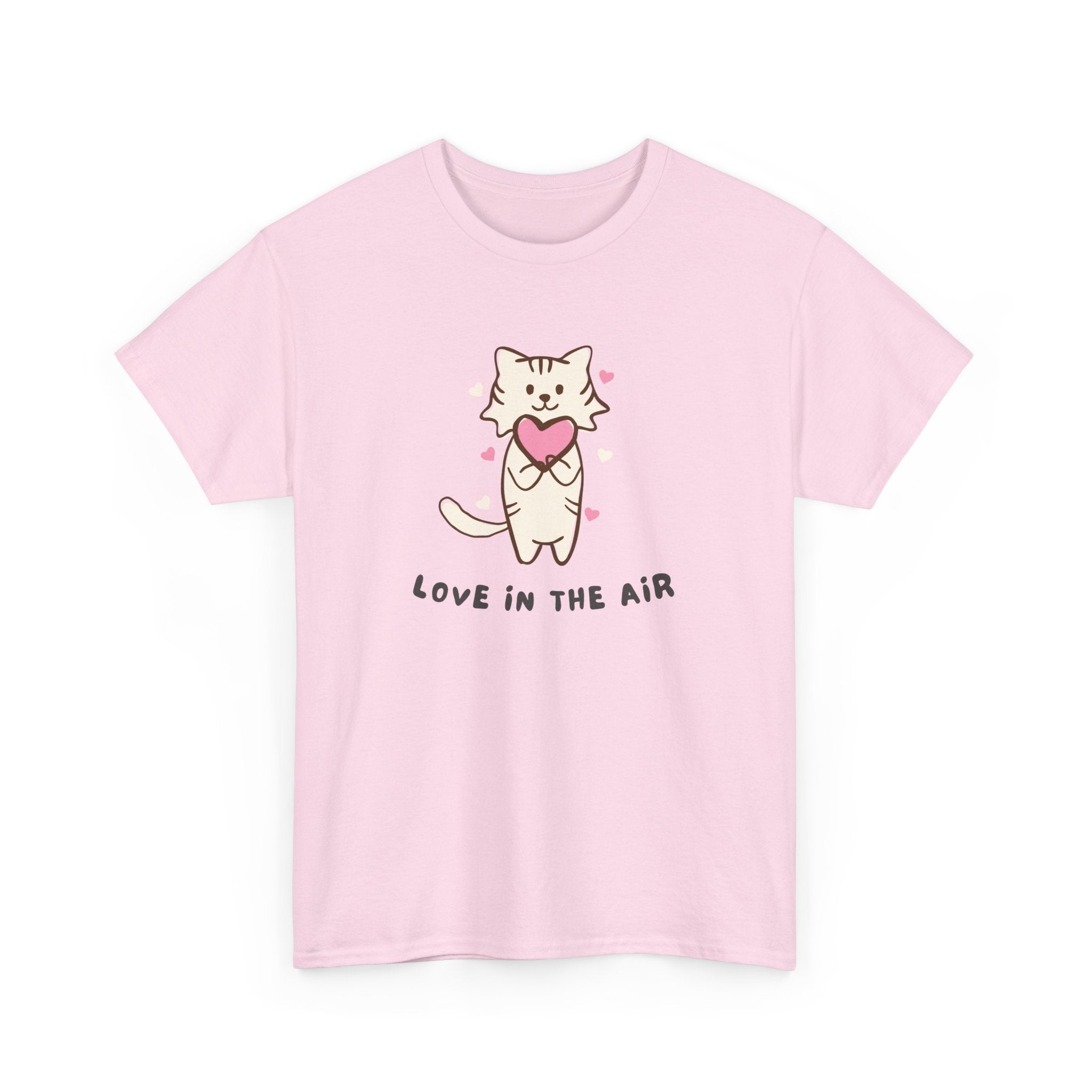 Cute Cat Love Tee - Unisex Heavy Cotton T-Shirt for Pet Lovers