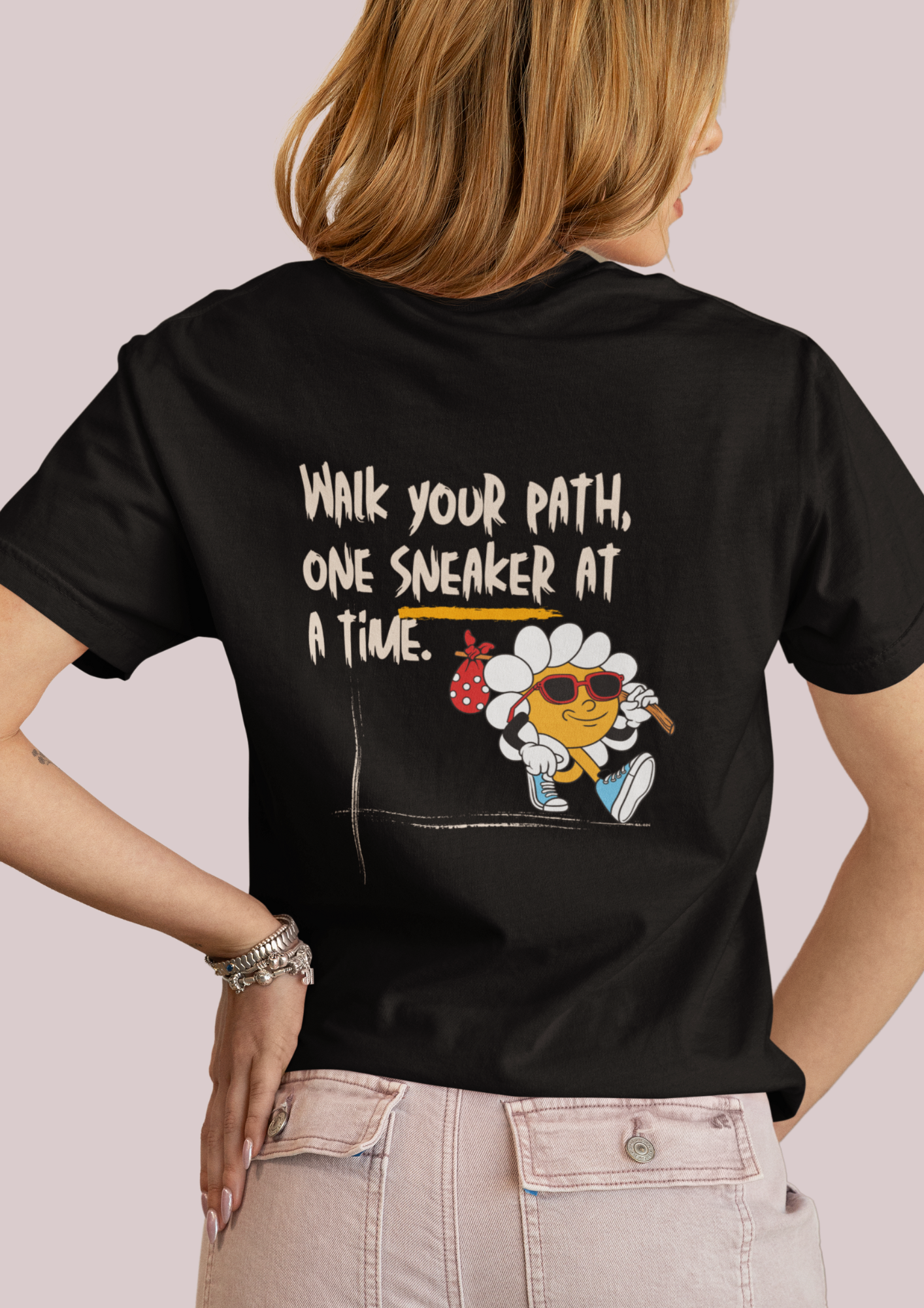 "Walk Your Path, One Sneaker at a Time" - Motivational Graphic T-Shirt