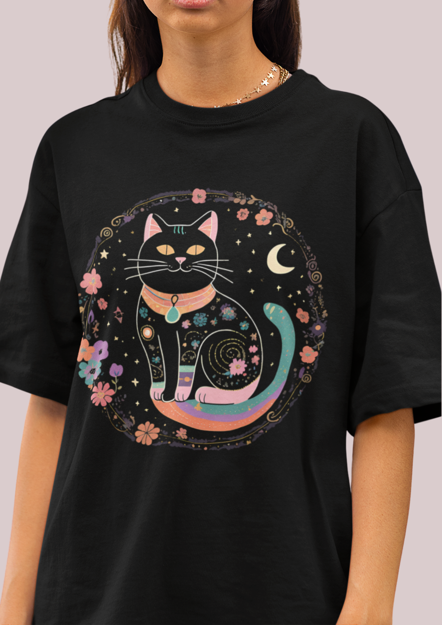 Colorful Cat Graphic Tee - Whimsical Unisex Jersey Shirt for Cat Lovers