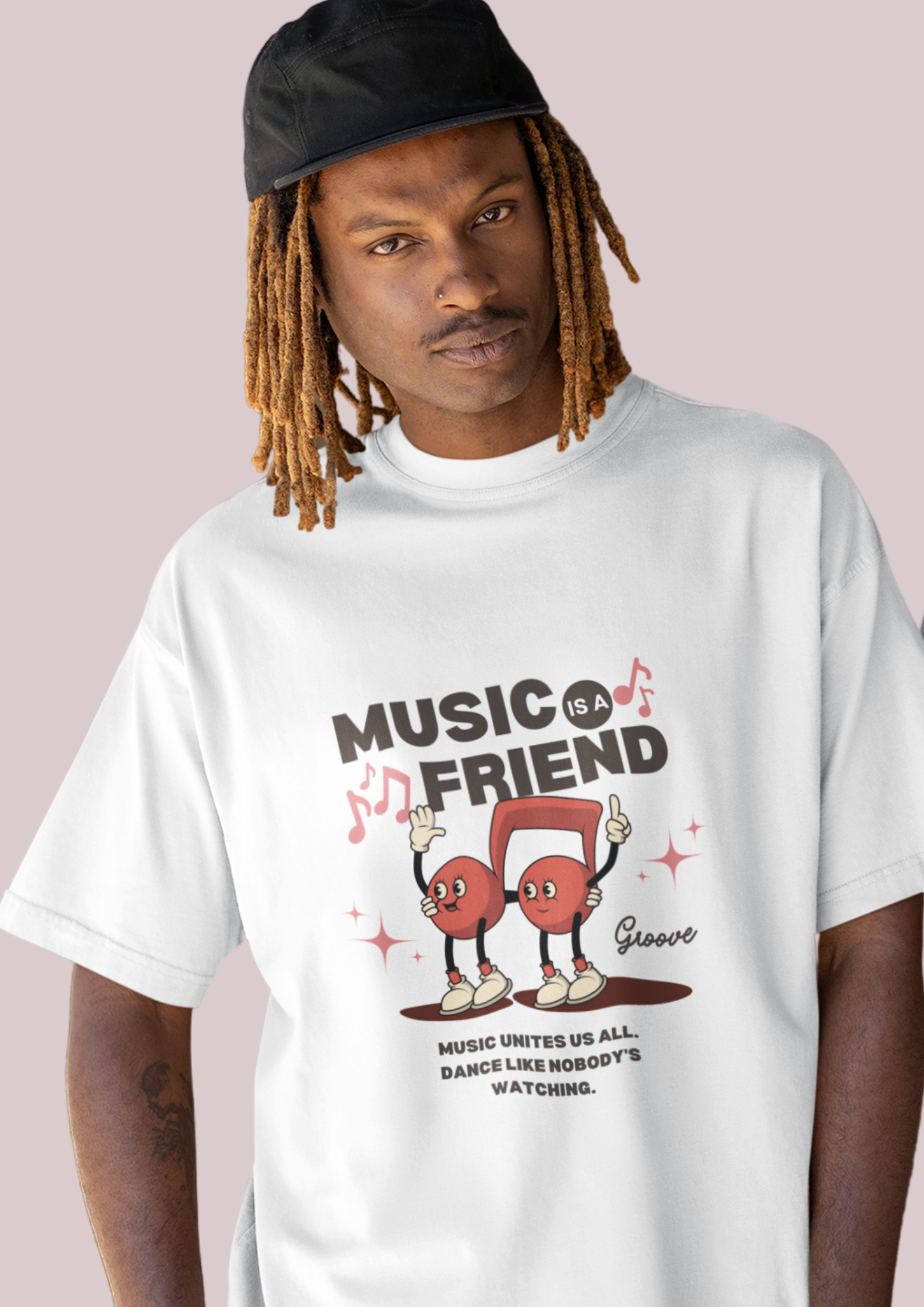 Music is a Friend Unisex Heavy Cotton Tee - Perfect for Music Lovers