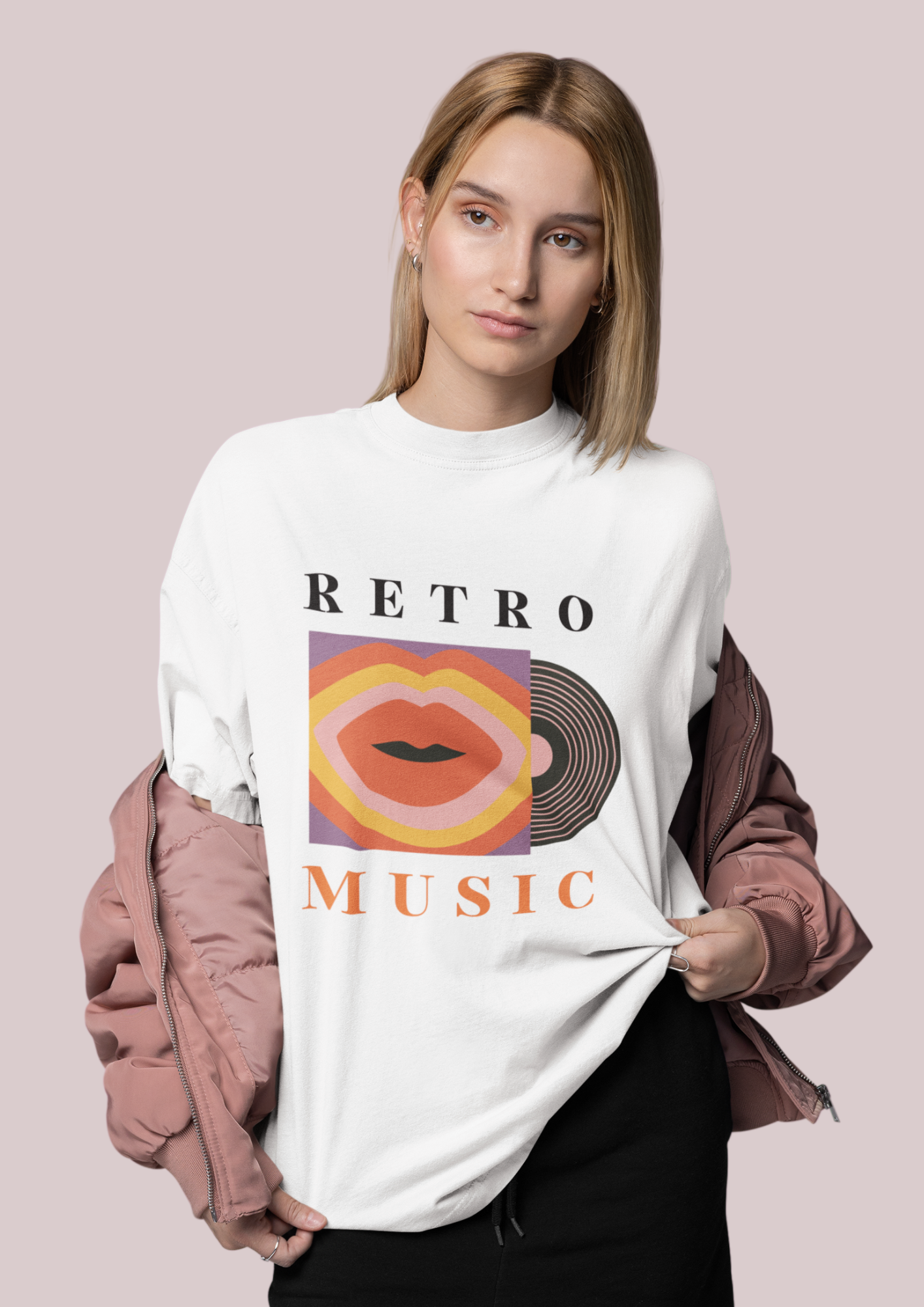 Retro Music Unisex Heavy Cotton Tee - Vintage Vinyl Design