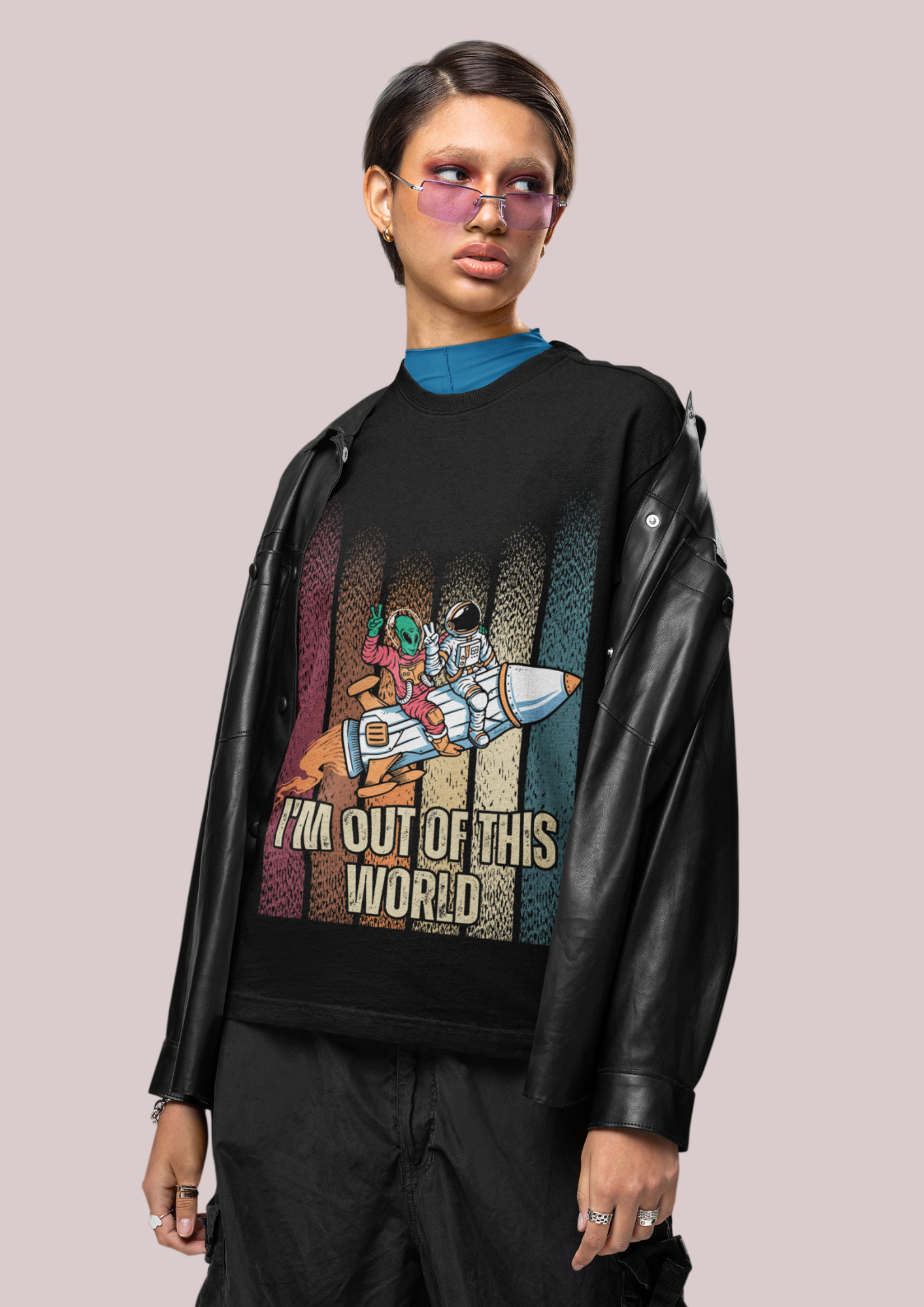 "I'm Out of This World" Space Adventure Shirt, Graphic Unisex Heavy Cotton Tee -