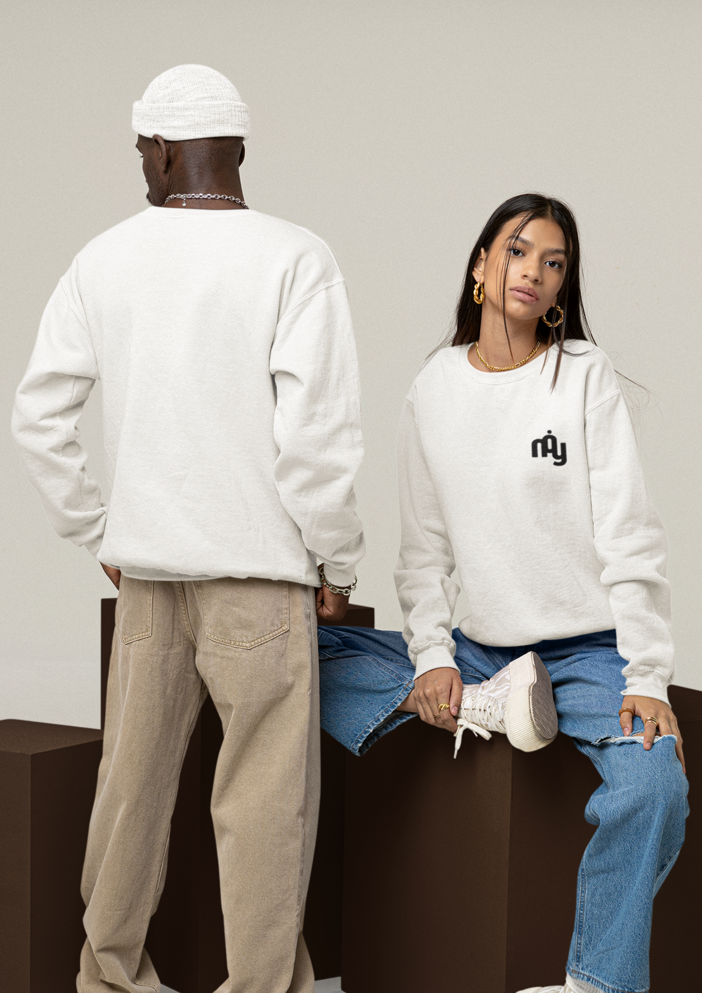 Limited Edition NOY brand Minimalist Crewneck Sweatshirt noy - Cozy Casual Style
