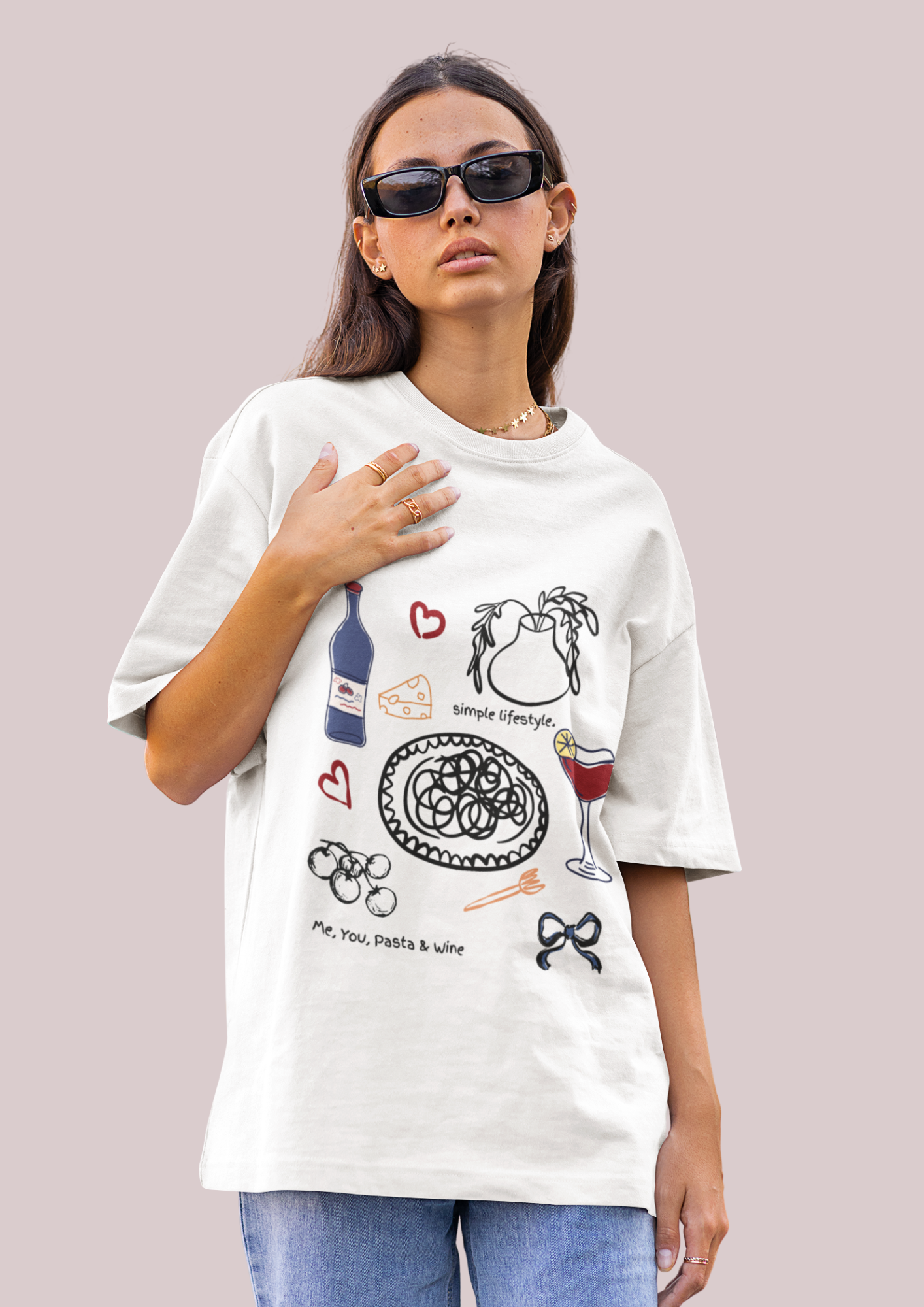 Me, you and pasta- simplelifestyle Cotton Tee