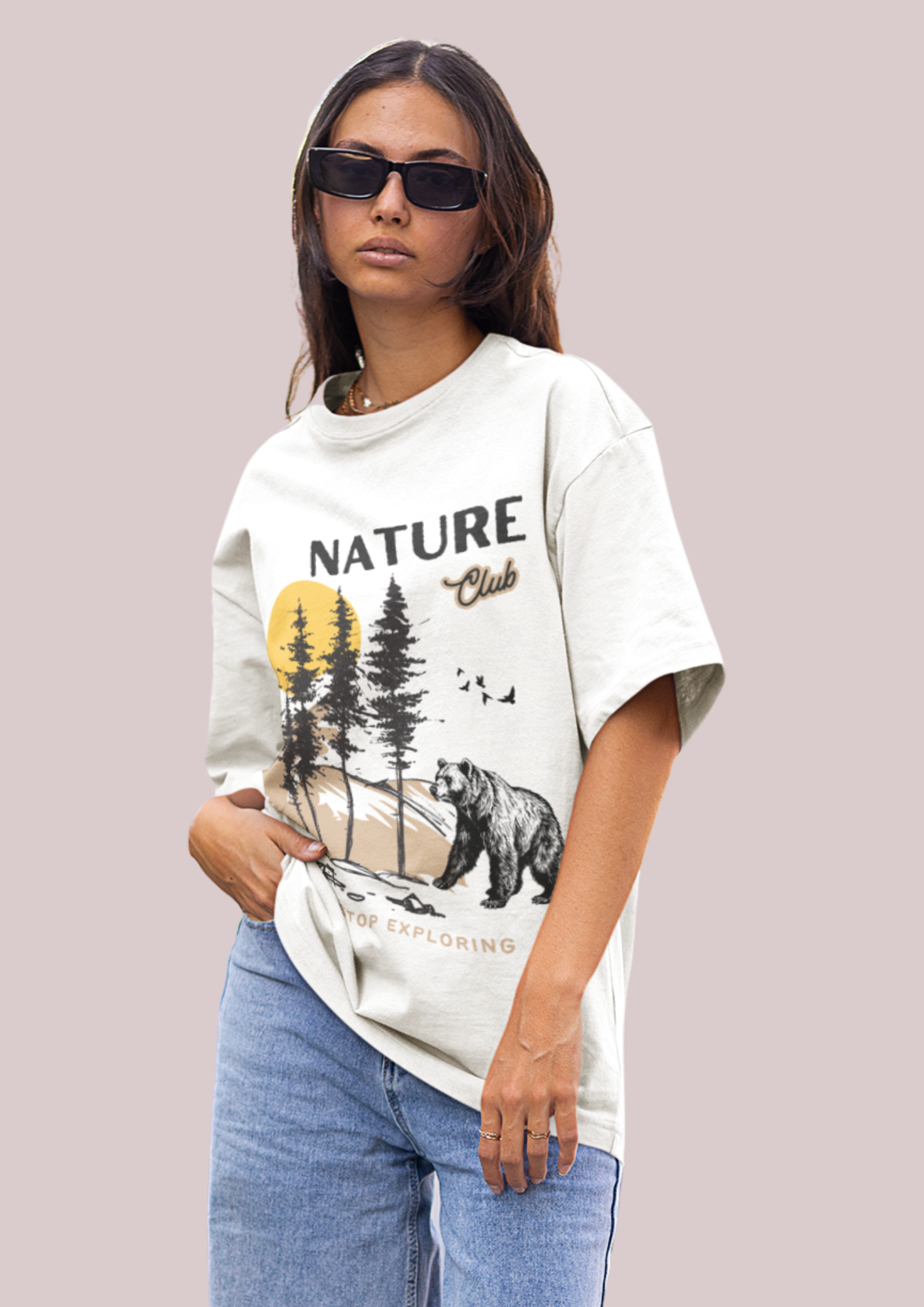 Nature Club Unisex Heavy Cotton Tee - 'Never Stop Exploring' Adventure Apparel