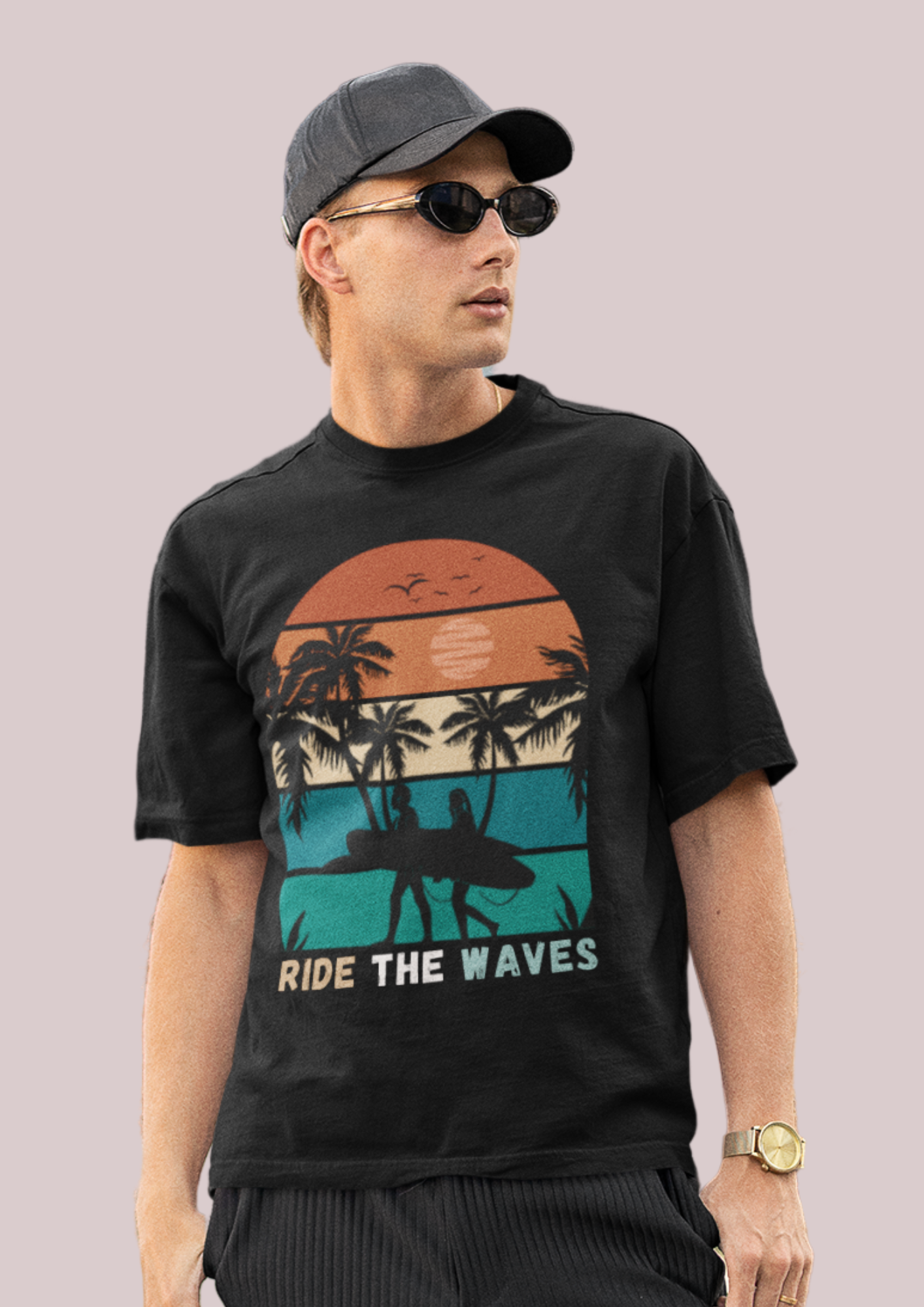 Ride The Waves Unisex Heavy Cotton Tee - Surf Vibe Shirt