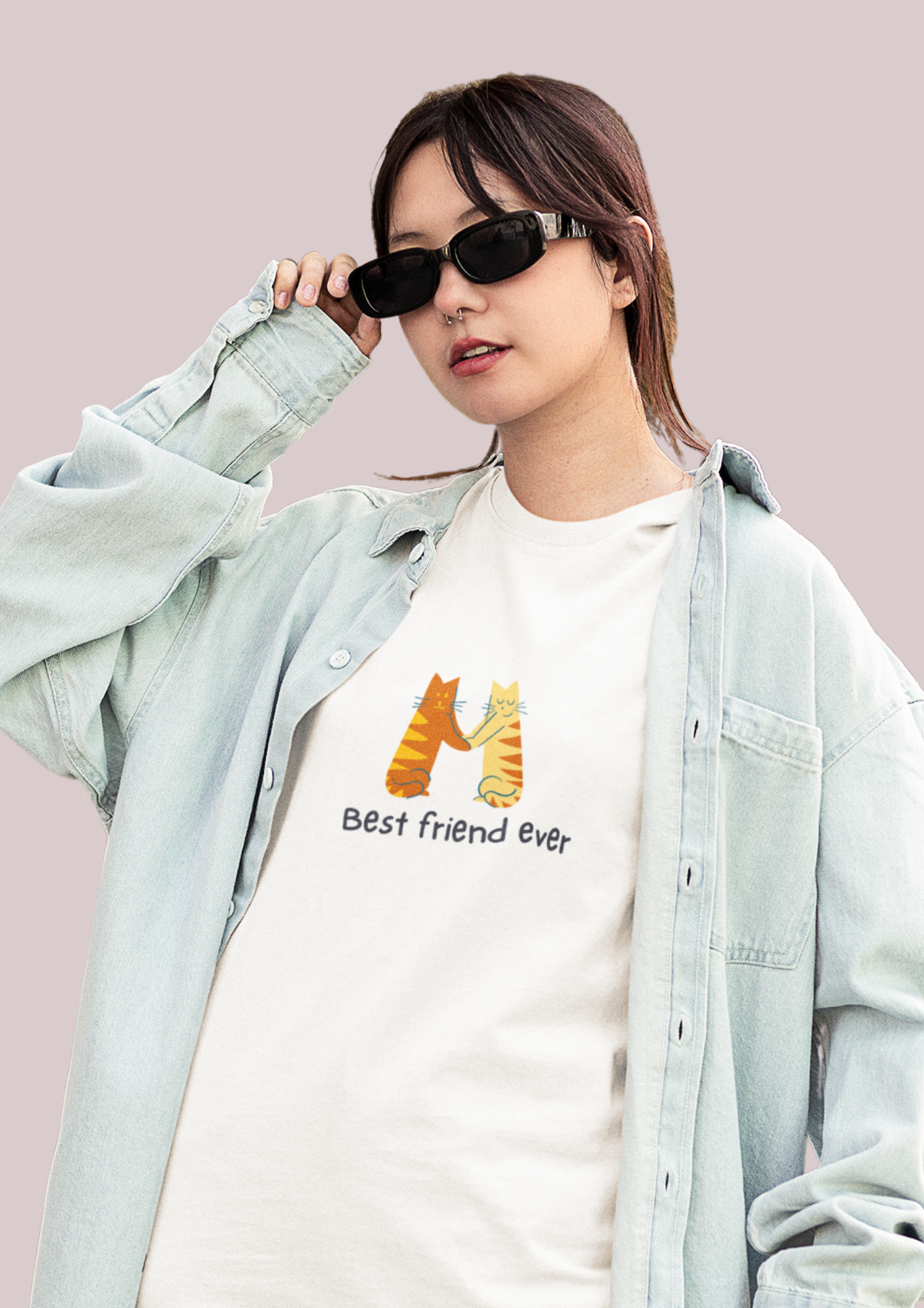 Best Friend Ever Unisex Heavy Cotton Tee - Cute Pet Illustration T-Shirt