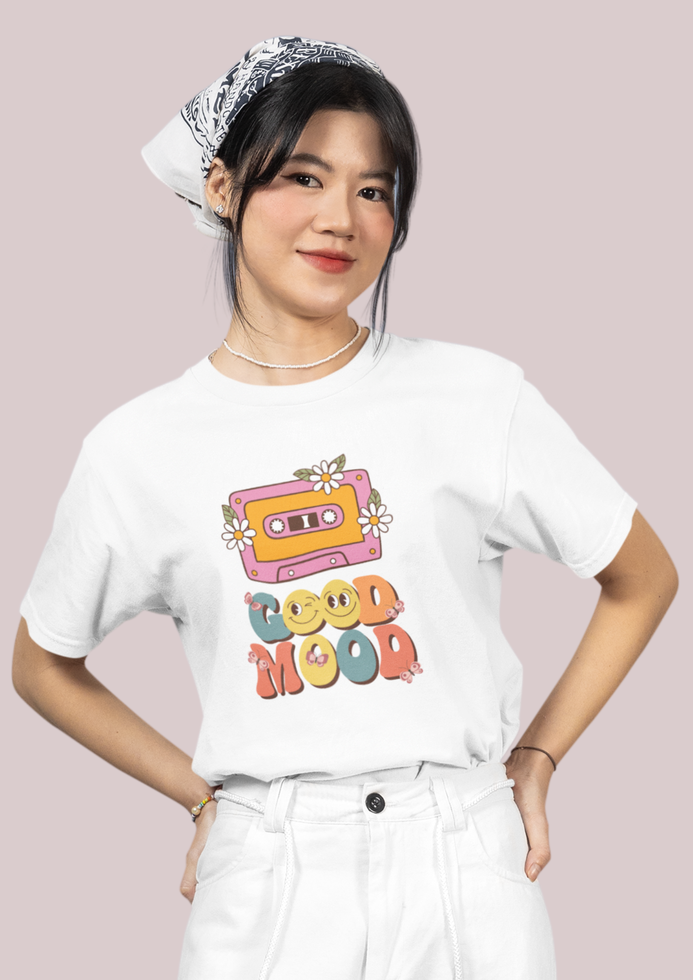 Good Mood Unisex Heavy Cotton Tee - Retro Vibe Casual Wear