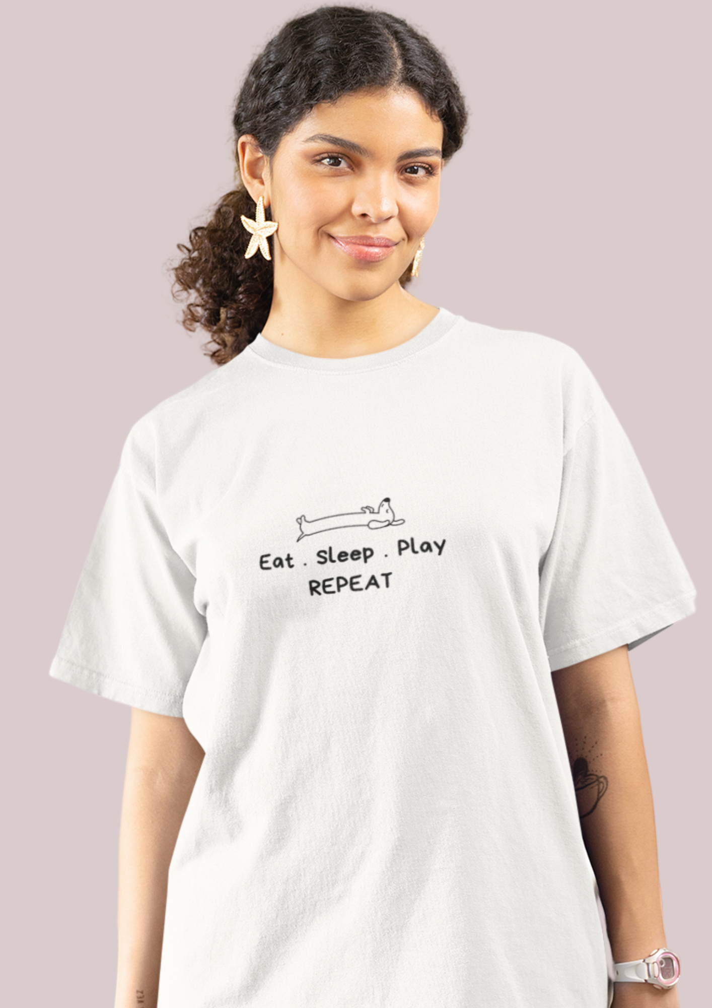Eat Sleep Play Repeat. Casual Dog Lover T-shirt