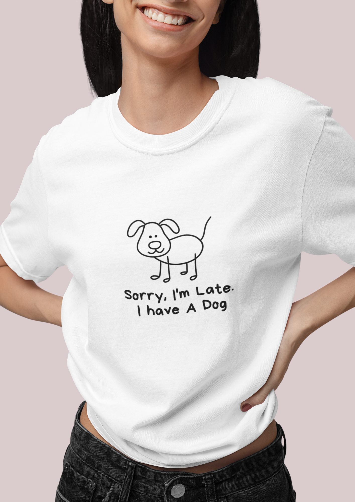 Sorry, I’m Late. I Have A Dog. Dog Lover Short Sleeve T-shirt