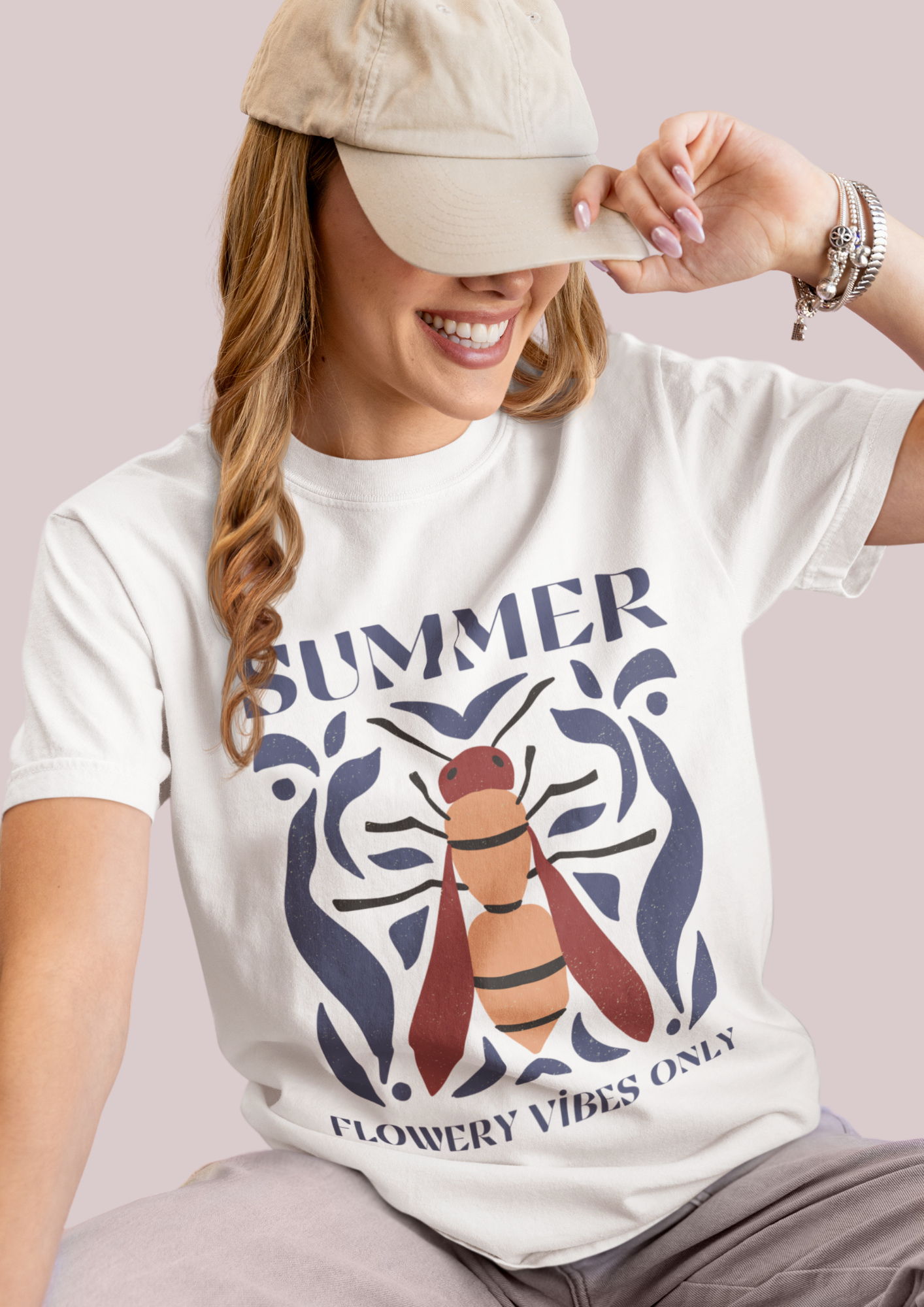 Flower Power Design- Summer Vibes Unisex Softstyle T-Shirt