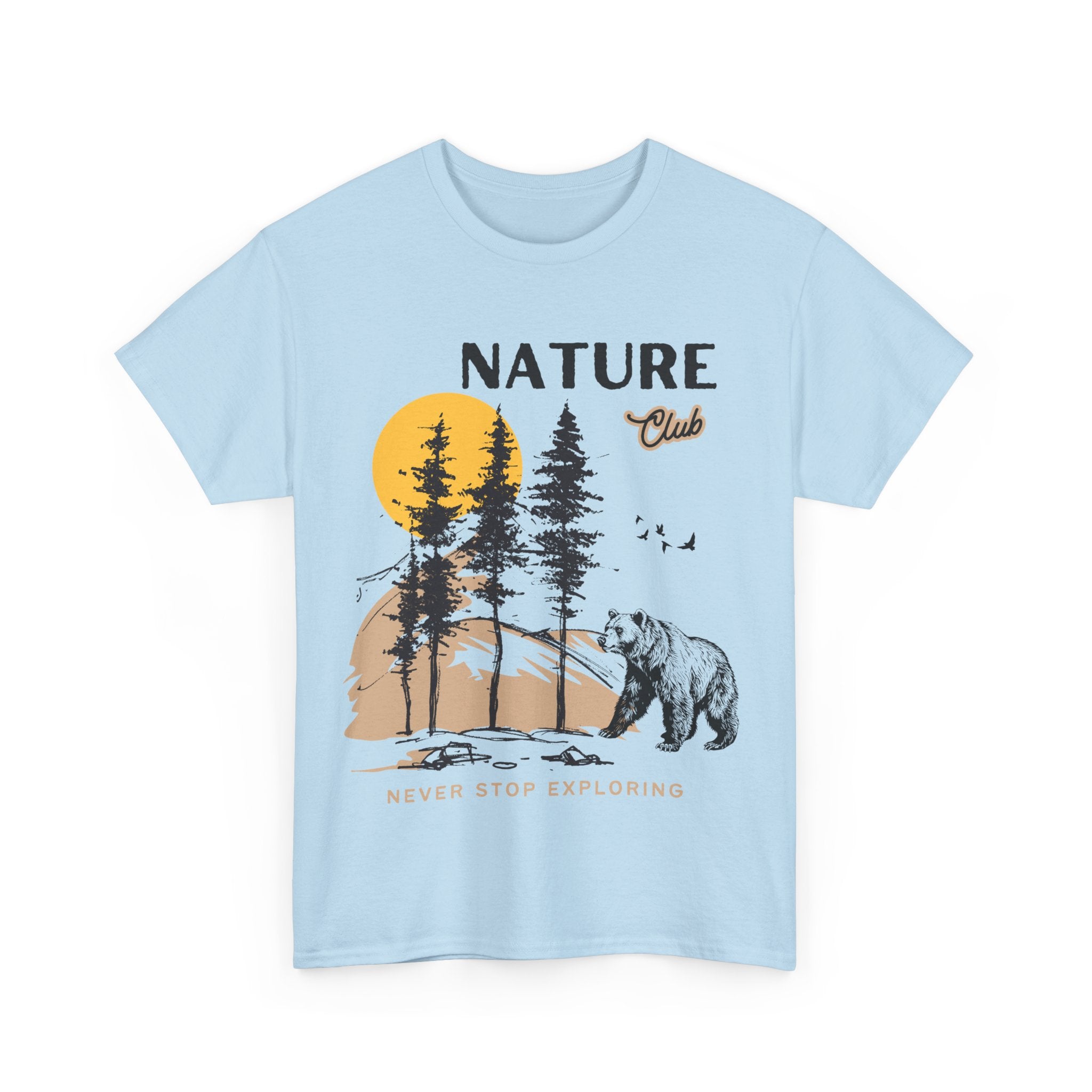 Nature Club Unisex Heavy Cotton Tee - 'Never Stop Exploring' Adventure Apparel
