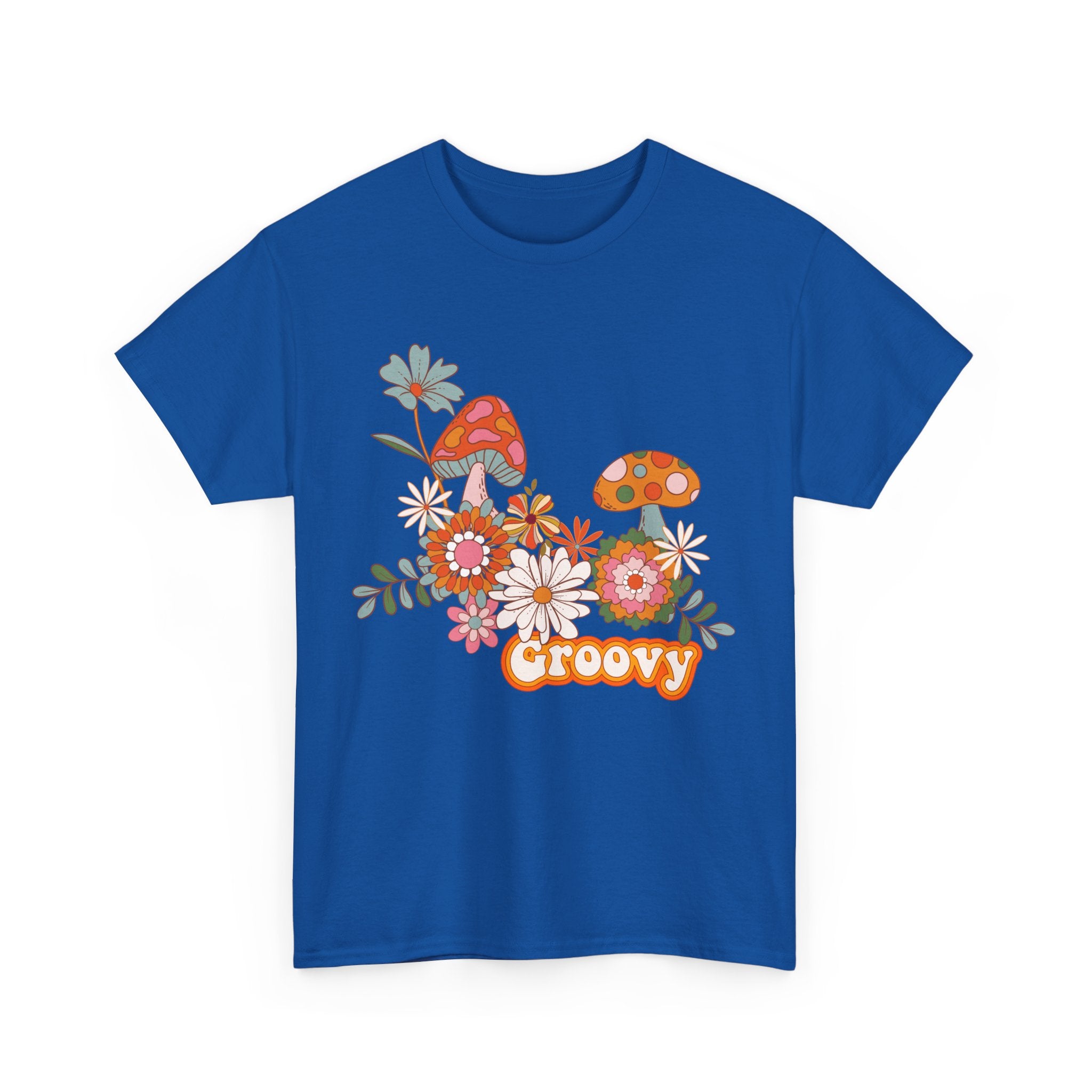 Groovy Floral Unisex Heavy Cotton Tee - Retro Summer Vibes