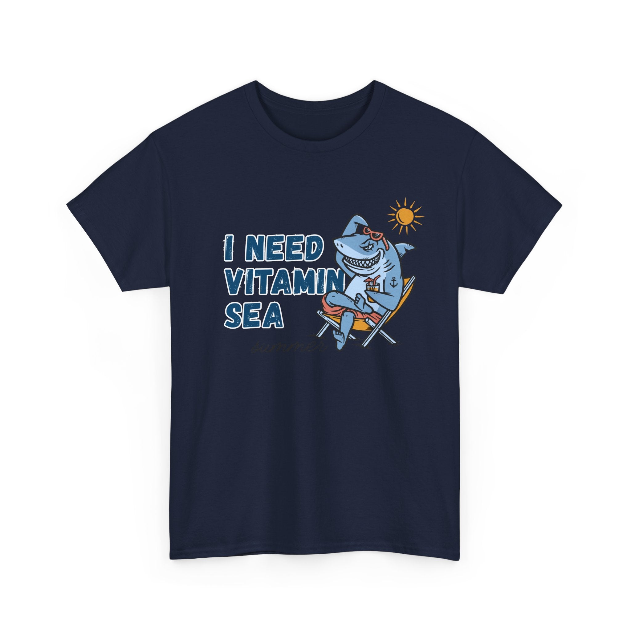 I Need Vitamin Sea Unisex Heavy Cotton Tee - Summer Vibes Beach T-Shirt