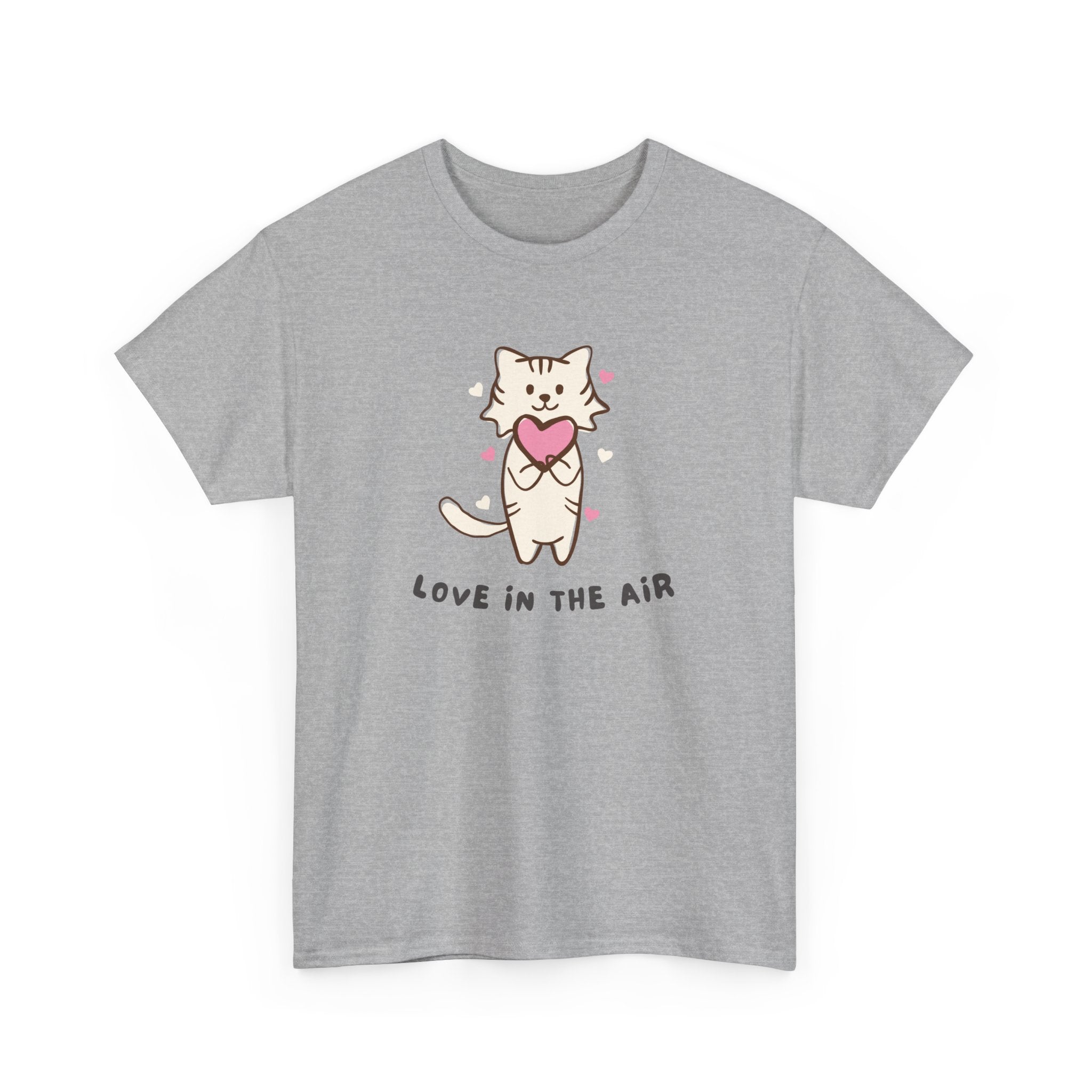 Cute Cat Love Tee - Unisex Heavy Cotton T-Shirt for Pet Lovers