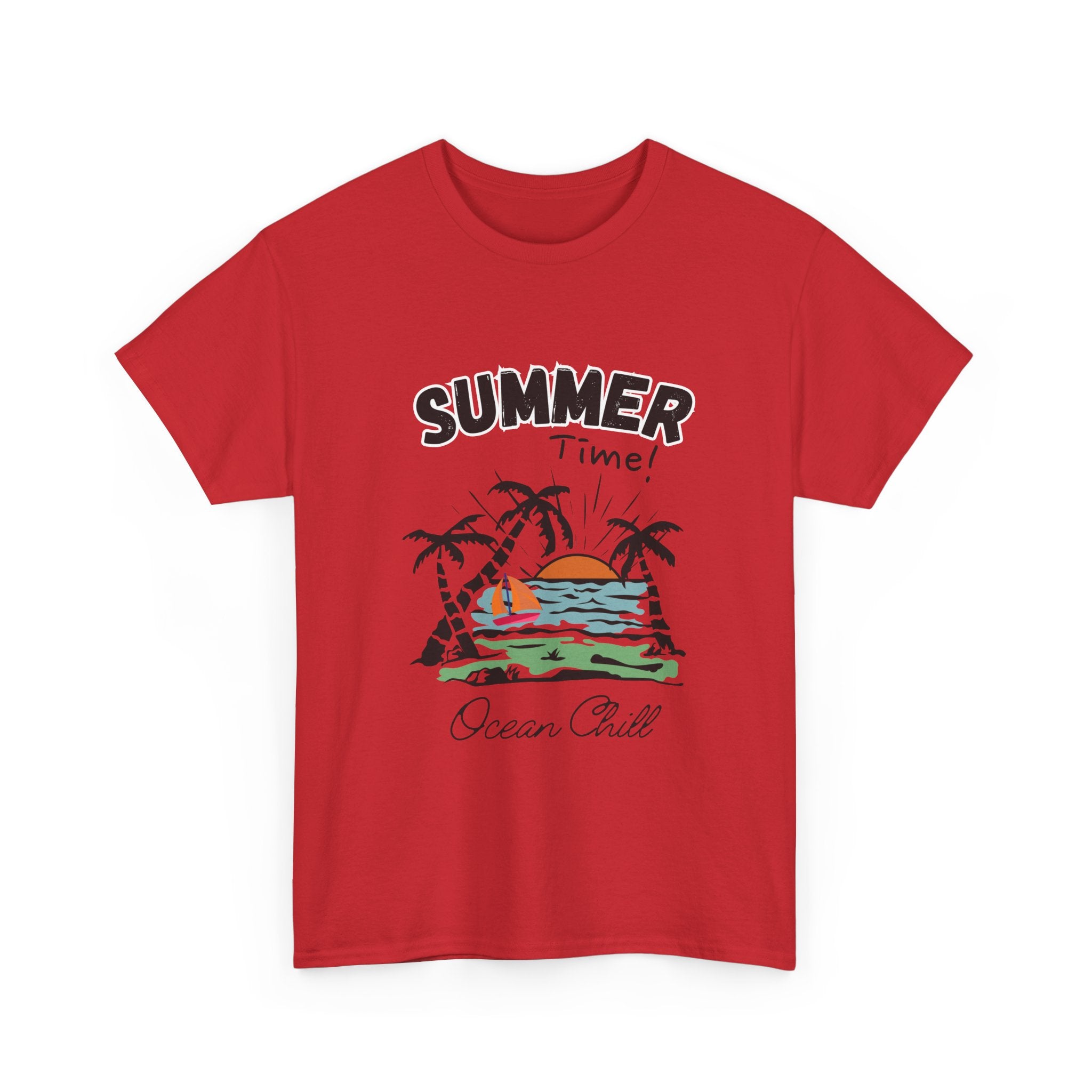 Summer Vibes Unisex Heavy Cotton Tee - Ocean Chill Design