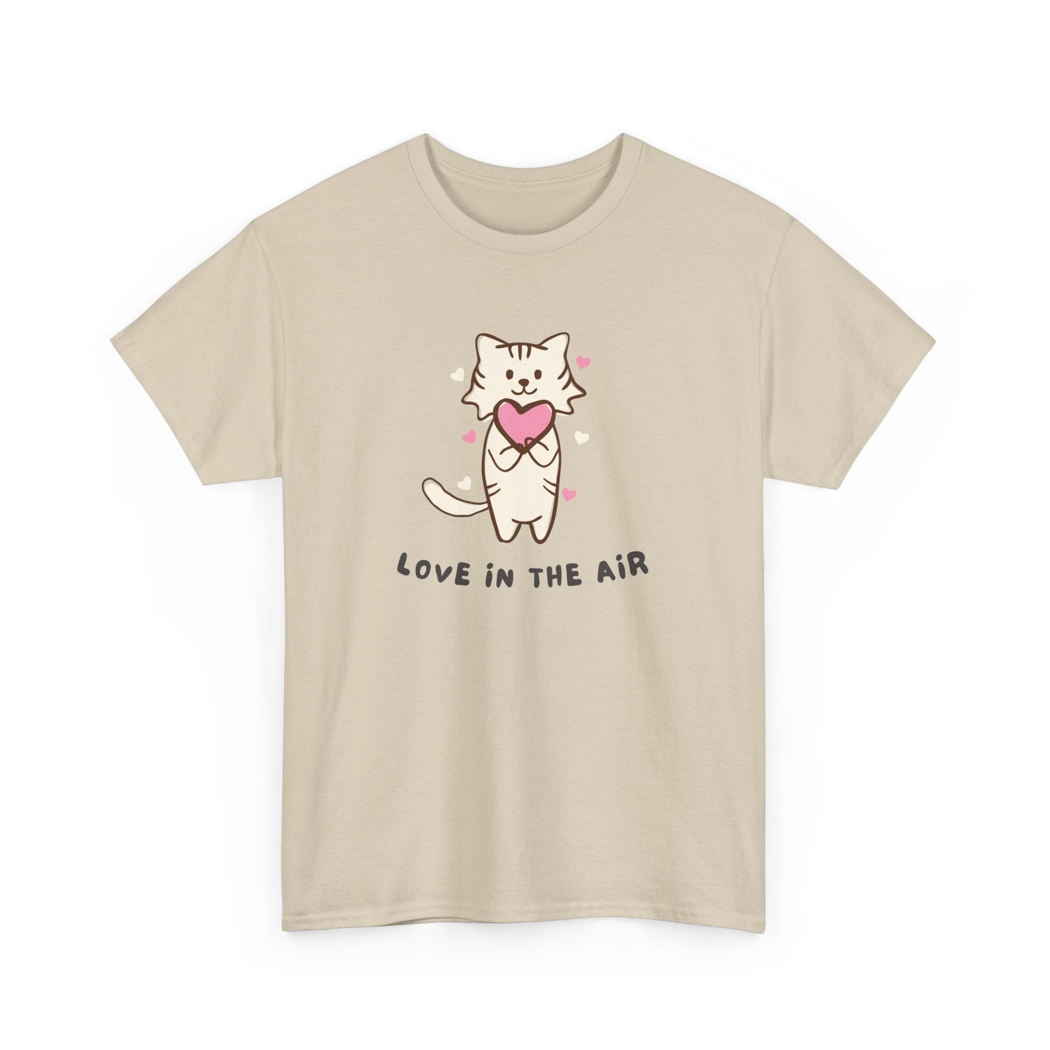 Cute Cat Love Tee - Unisex Heavy Cotton T-Shirt for Pet Lovers