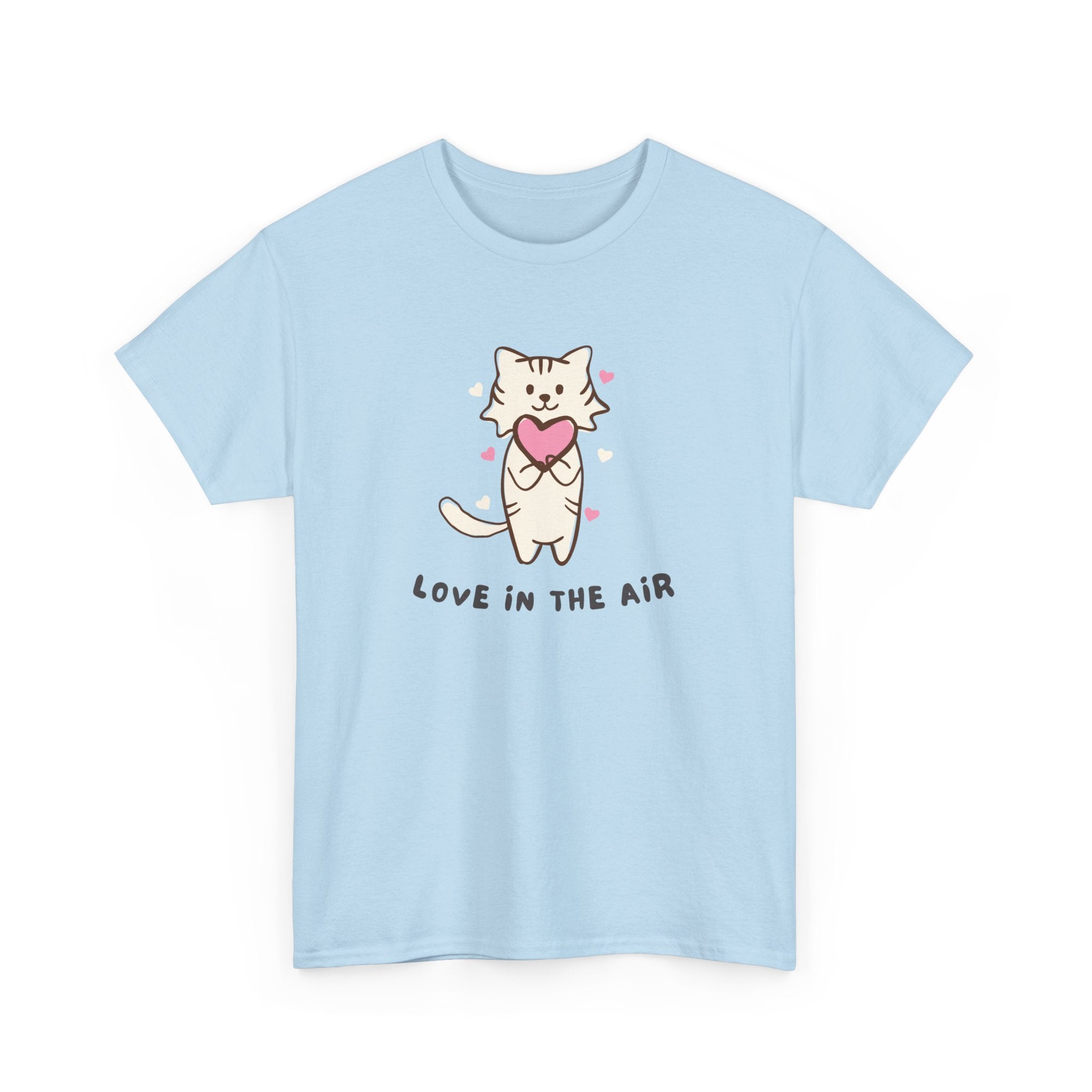 Cute Cat Love Tee - Unisex Heavy Cotton T-Shirt for Pet Lovers