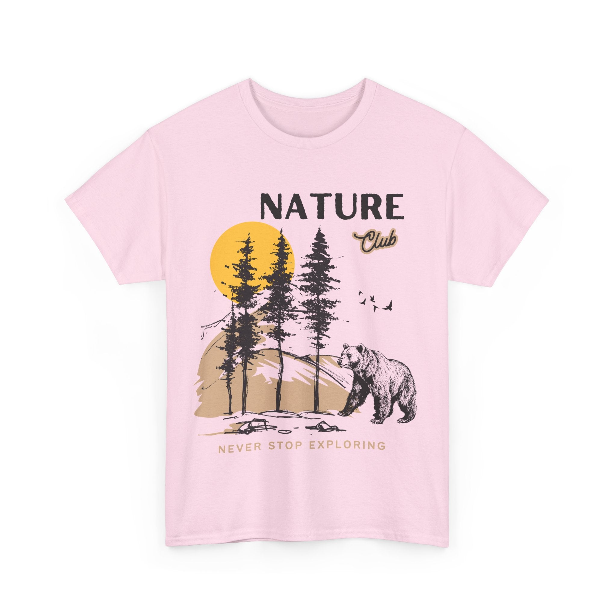 Nature Club Unisex Heavy Cotton Tee - 'Never Stop Exploring' Adventure Apparel