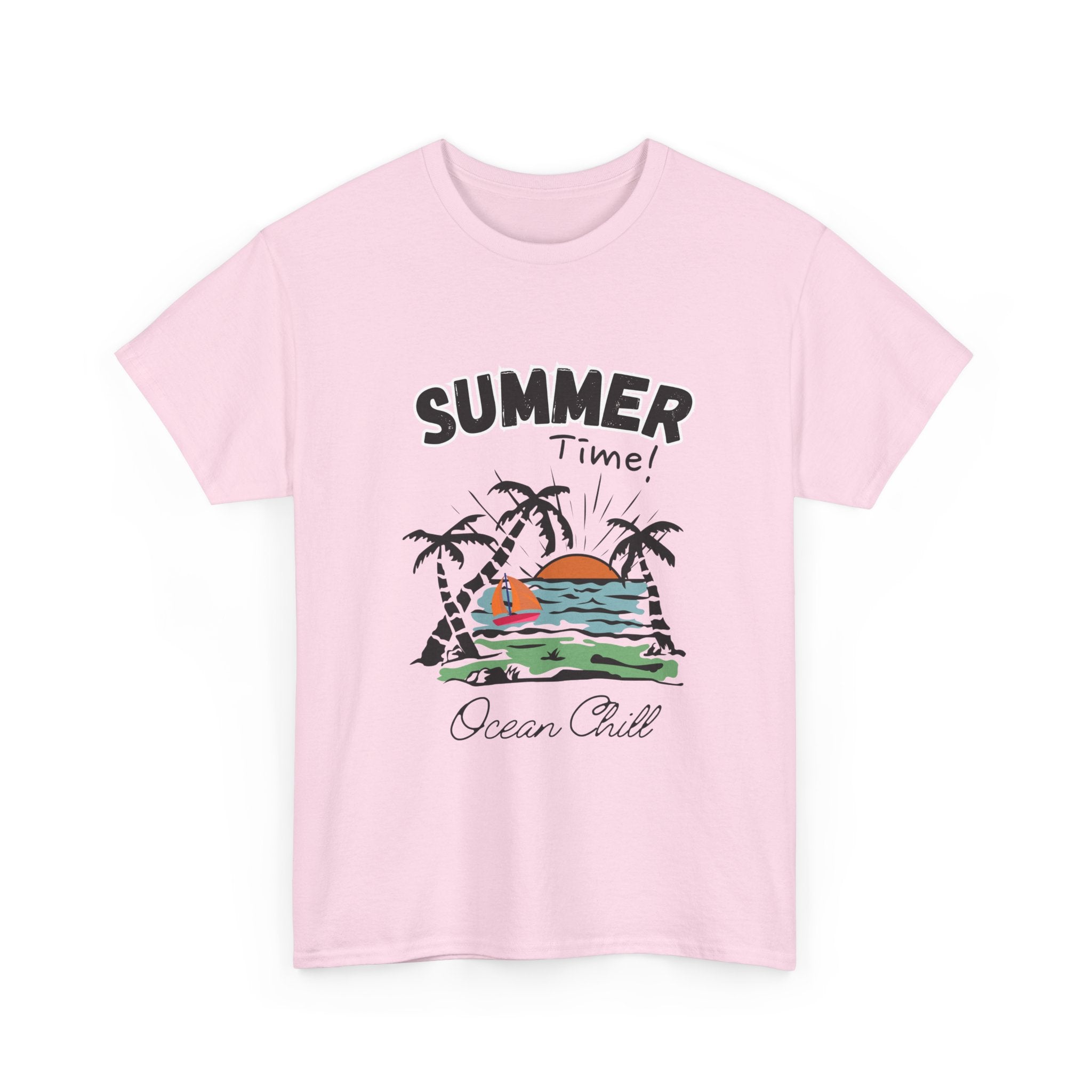 Summer Vibes Unisex Heavy Cotton Tee - Ocean Chill Design