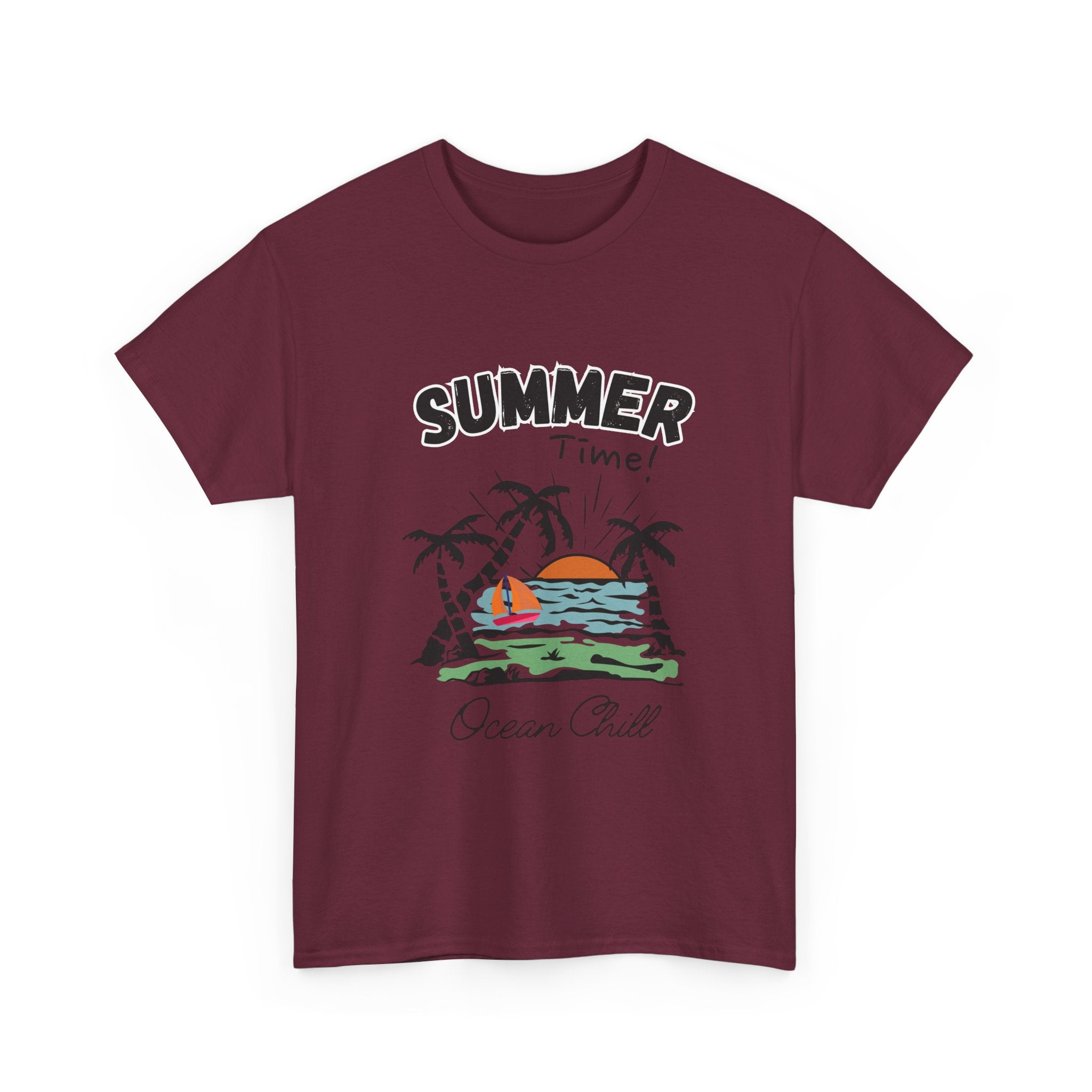 Summer Vibes Unisex Heavy Cotton Tee - Ocean Chill Design