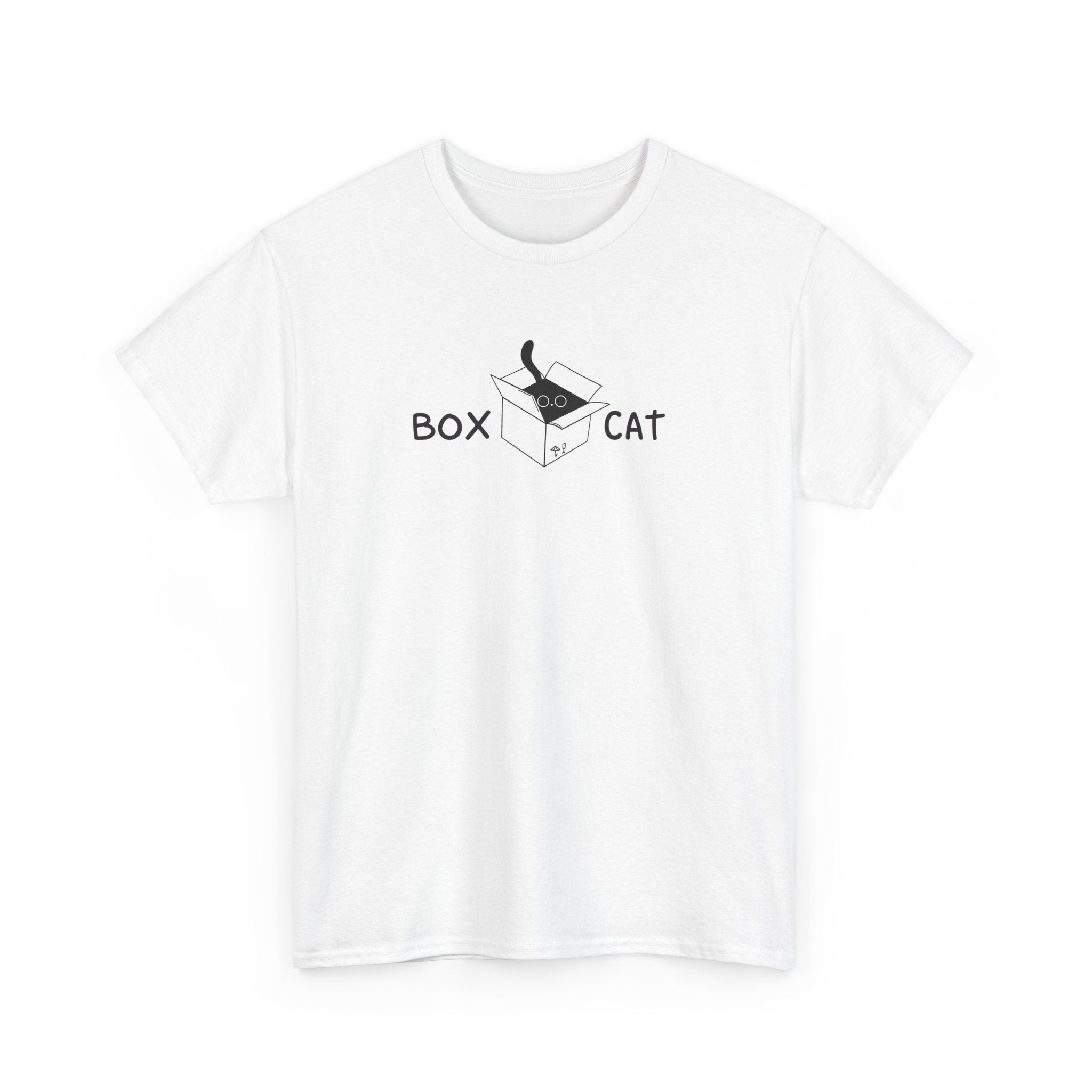 Box Cat Unisex Heavy Cotton Tee - Cute Cat T-Shirt for Animal Lovers