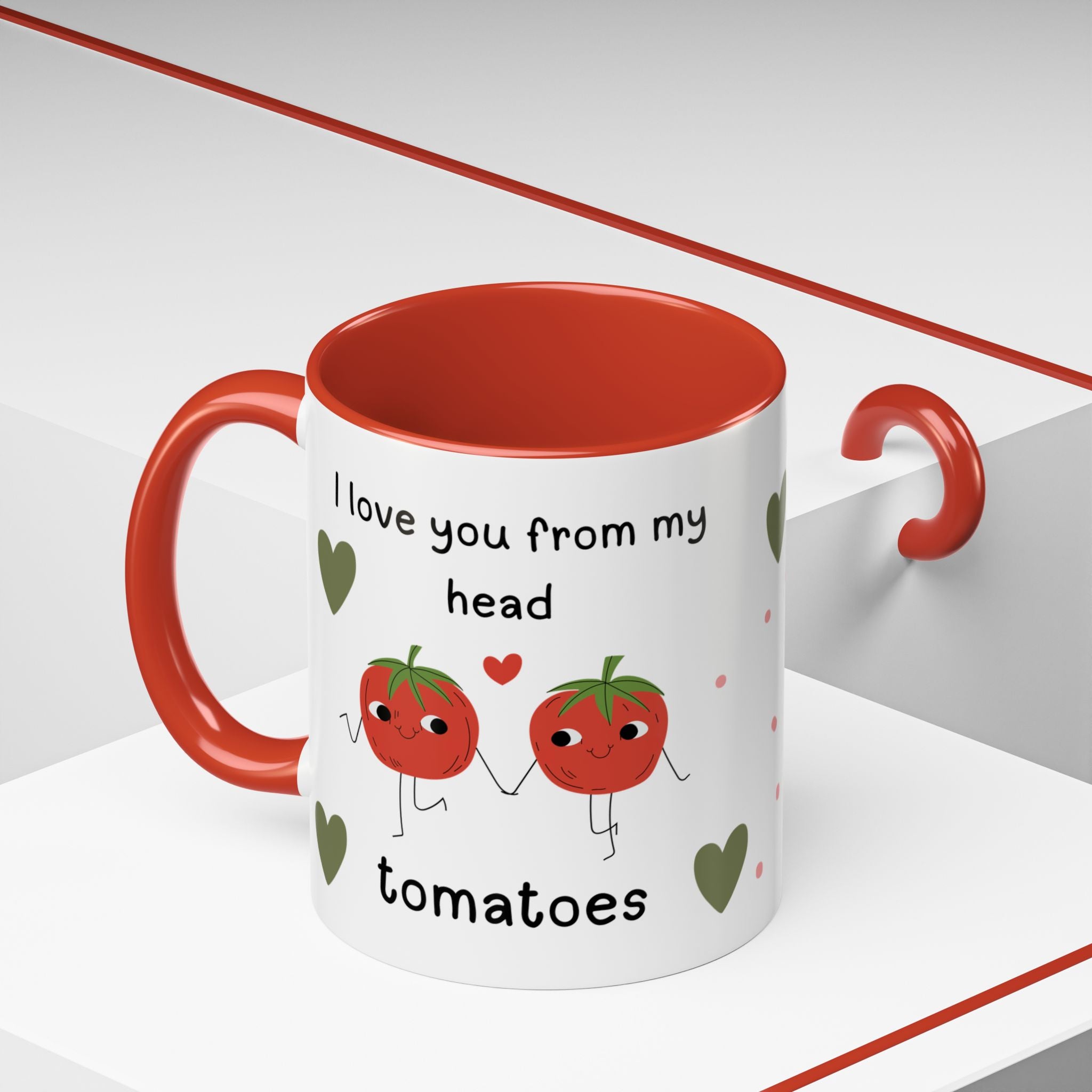 Whimsical Tomato Love Accent Coffee Mug - Perfect for Foodies and Plant Lovers