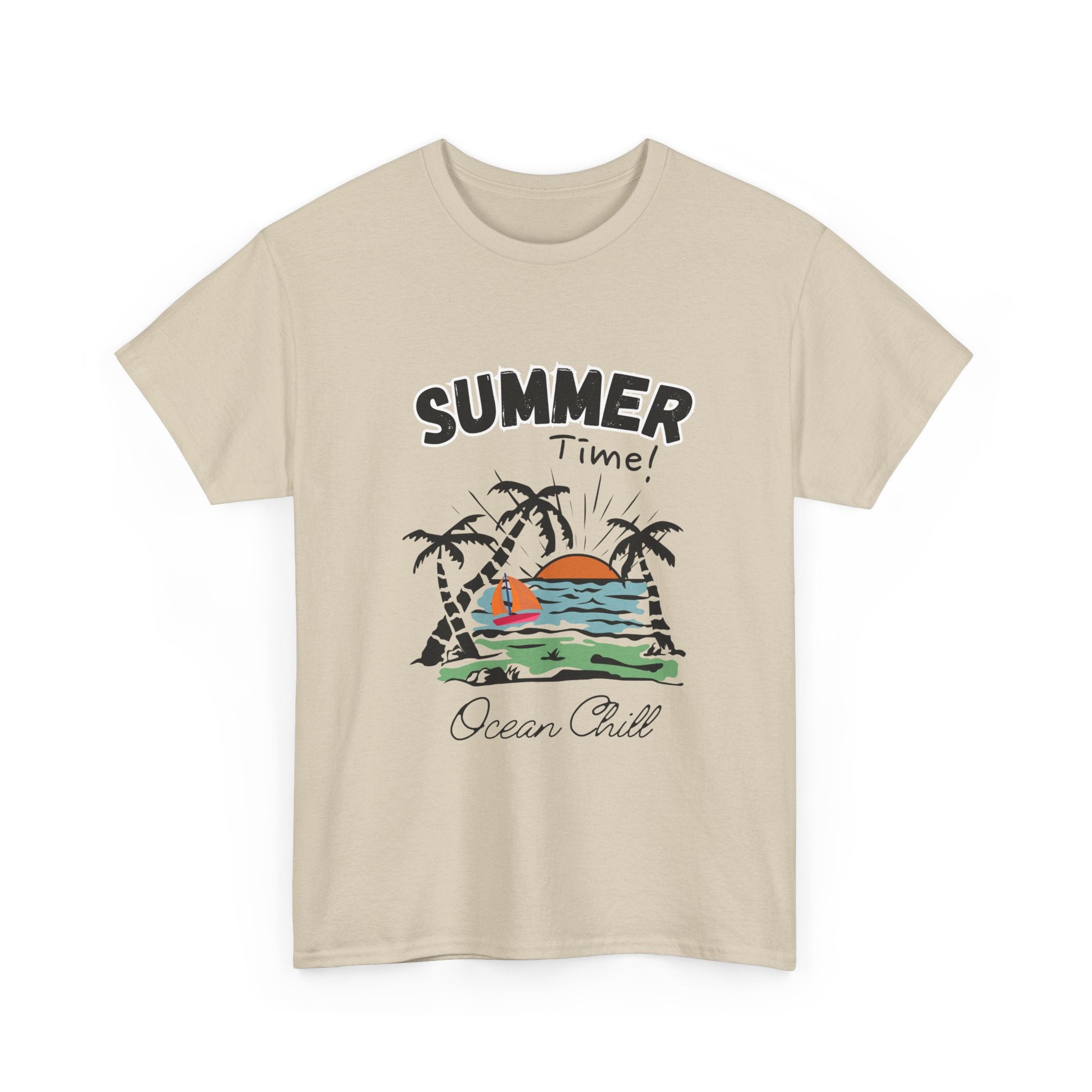 Summer Vibes Unisex Heavy Cotton Tee - Ocean Chill Design