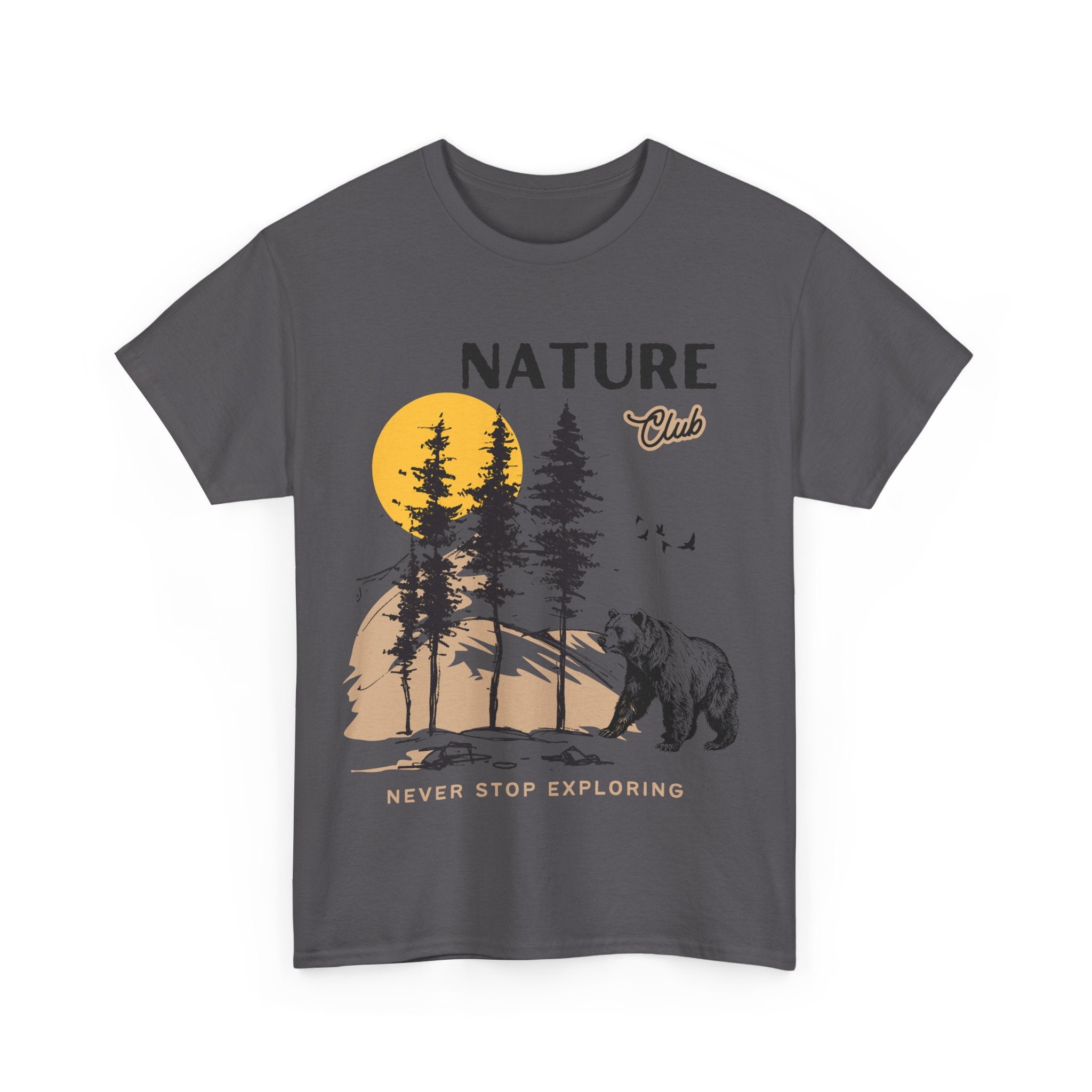 Nature Club Unisex Heavy Cotton Tee - 'Never Stop Exploring' Adventure Apparel
