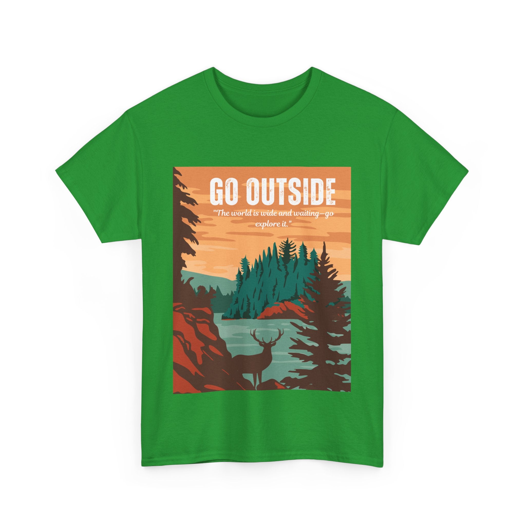 Adventure-Inspired Unisex Heavy Cotton Tee - "Go Outside" Graphic