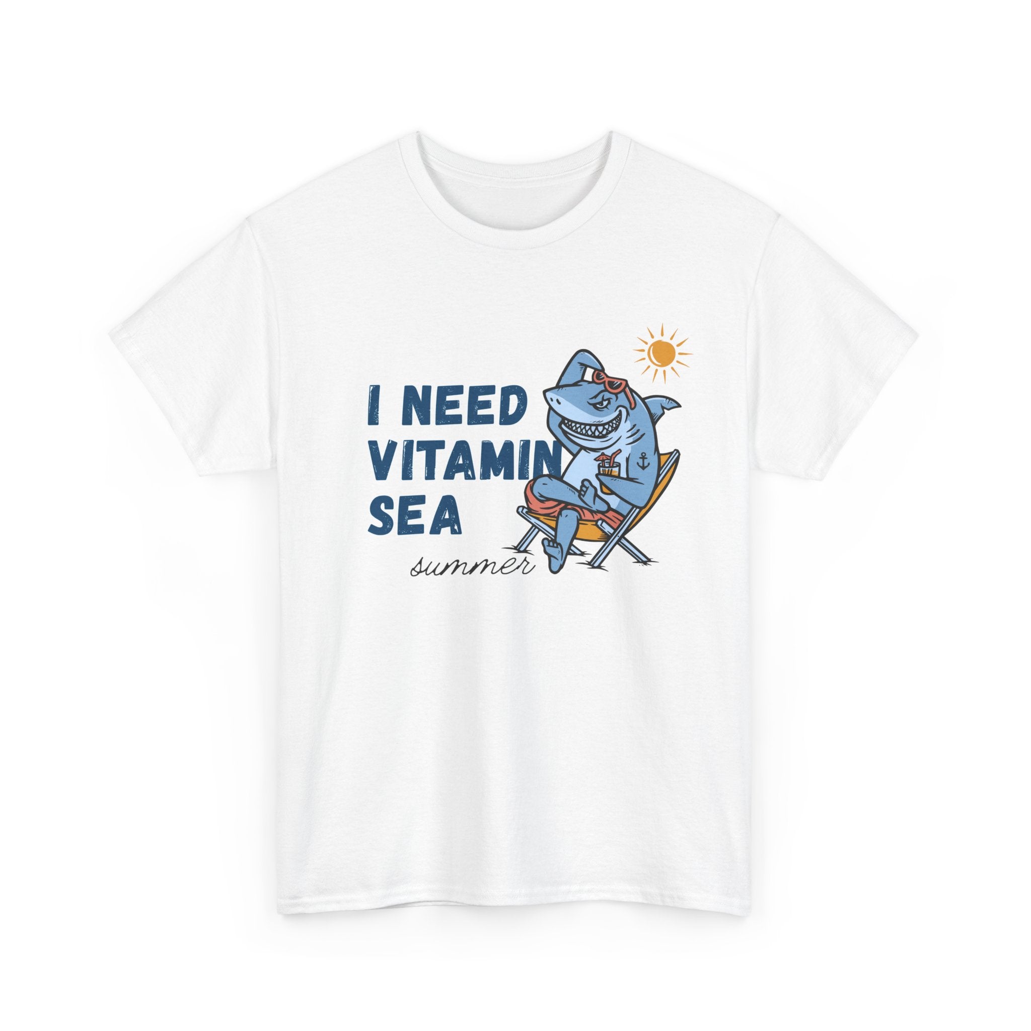 I Need Vitamin Sea Unisex Heavy Cotton Tee - Summer Vibes Beach T-Shirt