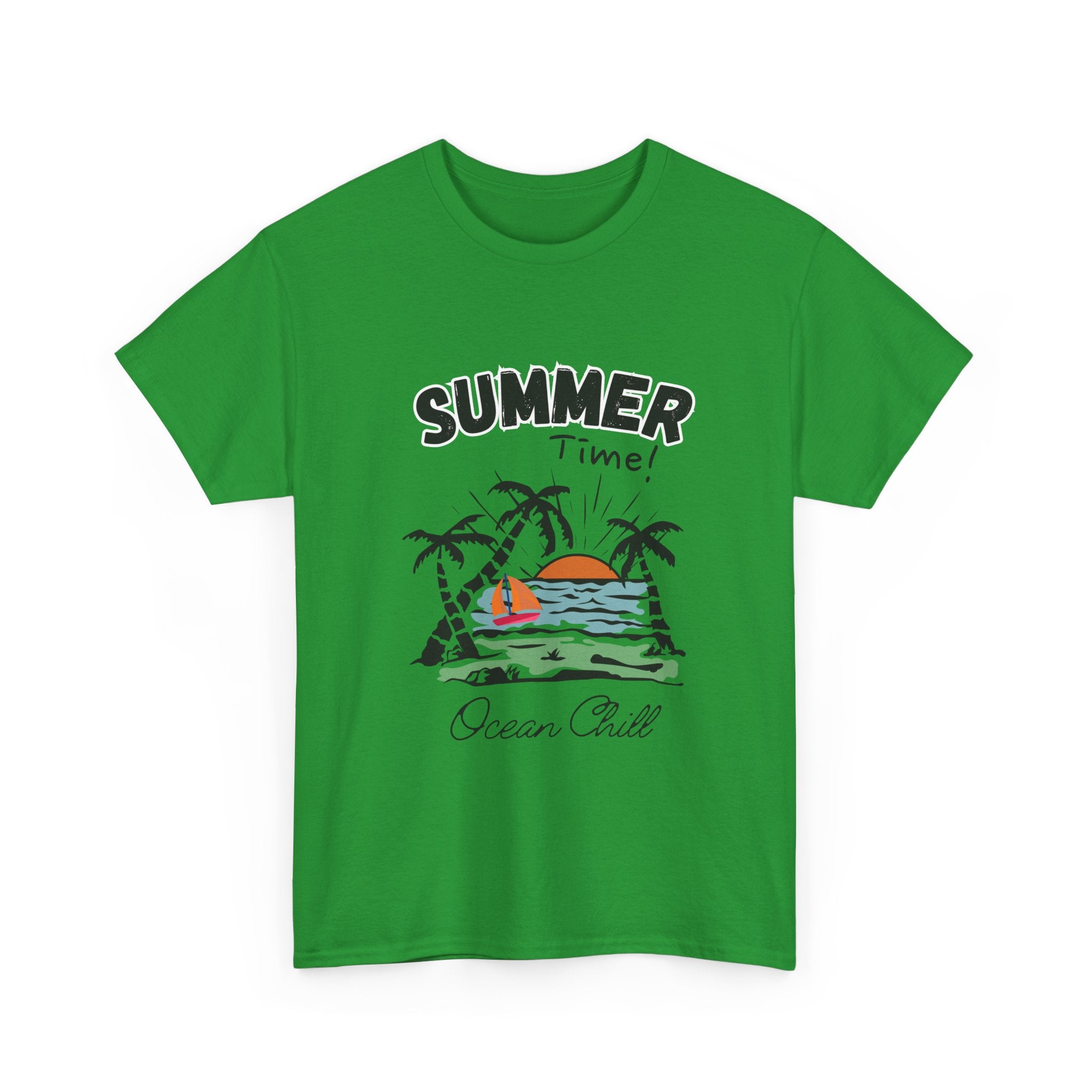 Summer Vibes Unisex Heavy Cotton Tee - Ocean Chill Design