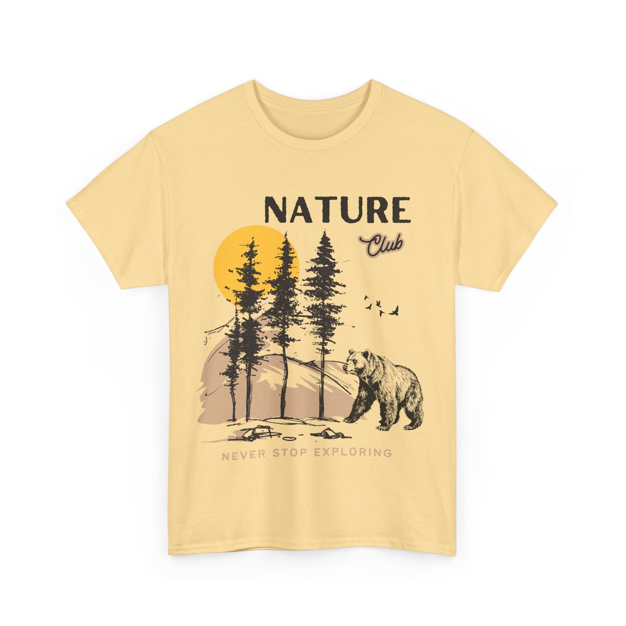 Nature Club Unisex Heavy Cotton Tee - 'Never Stop Exploring' Adventure Apparel