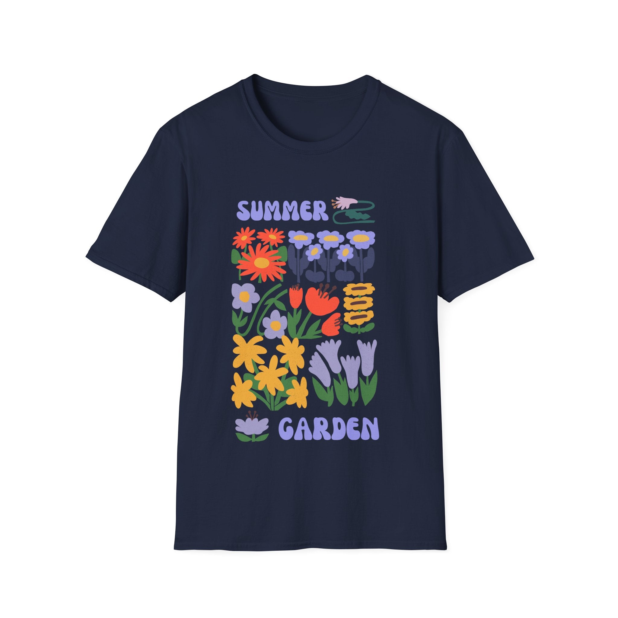 Summer Garden Unisex Softstyle T-Shirt - Floral Design for Nature Lovers