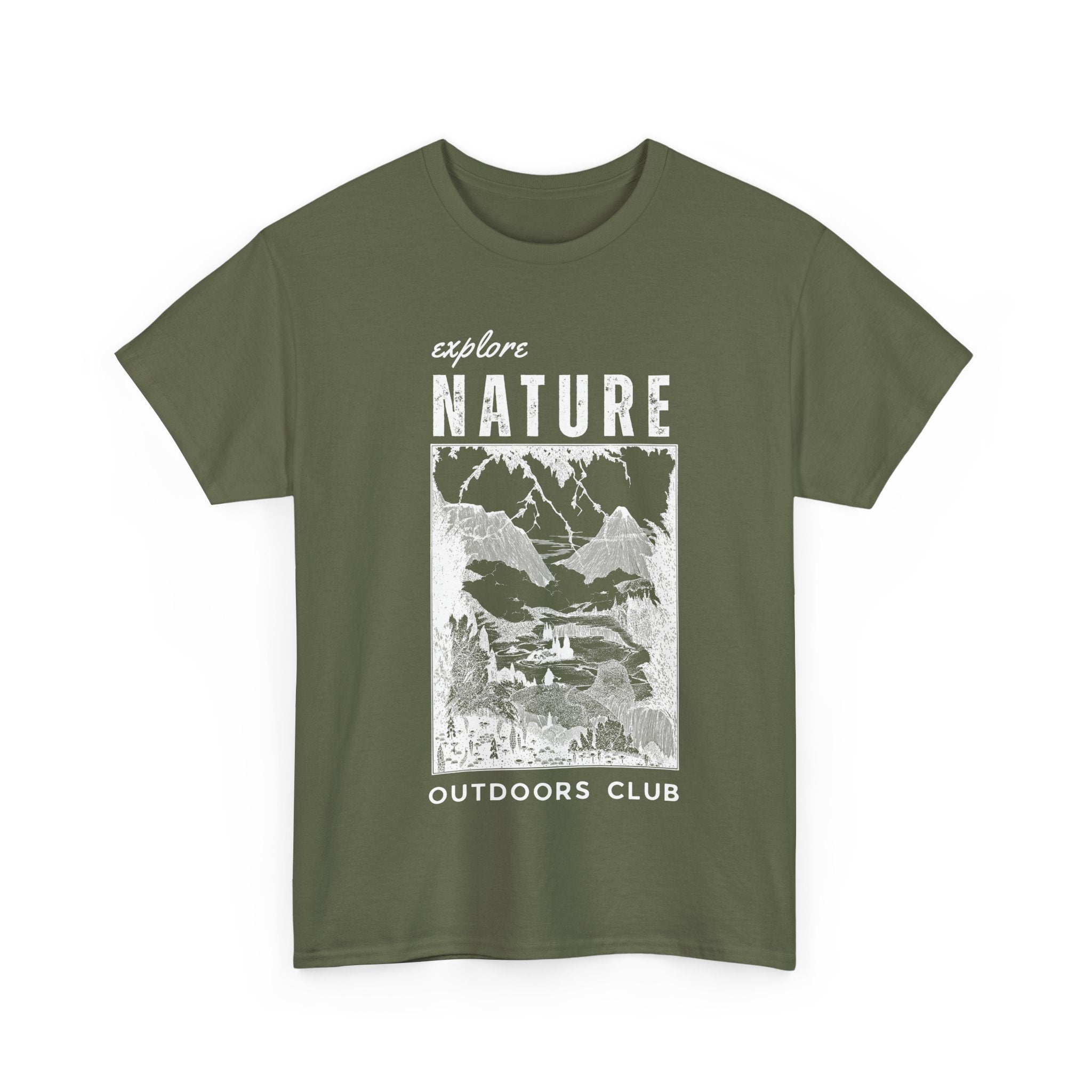 Explore Nature Unisex Heavy Cotton Tee - Adventure Outdoor Club Shirt