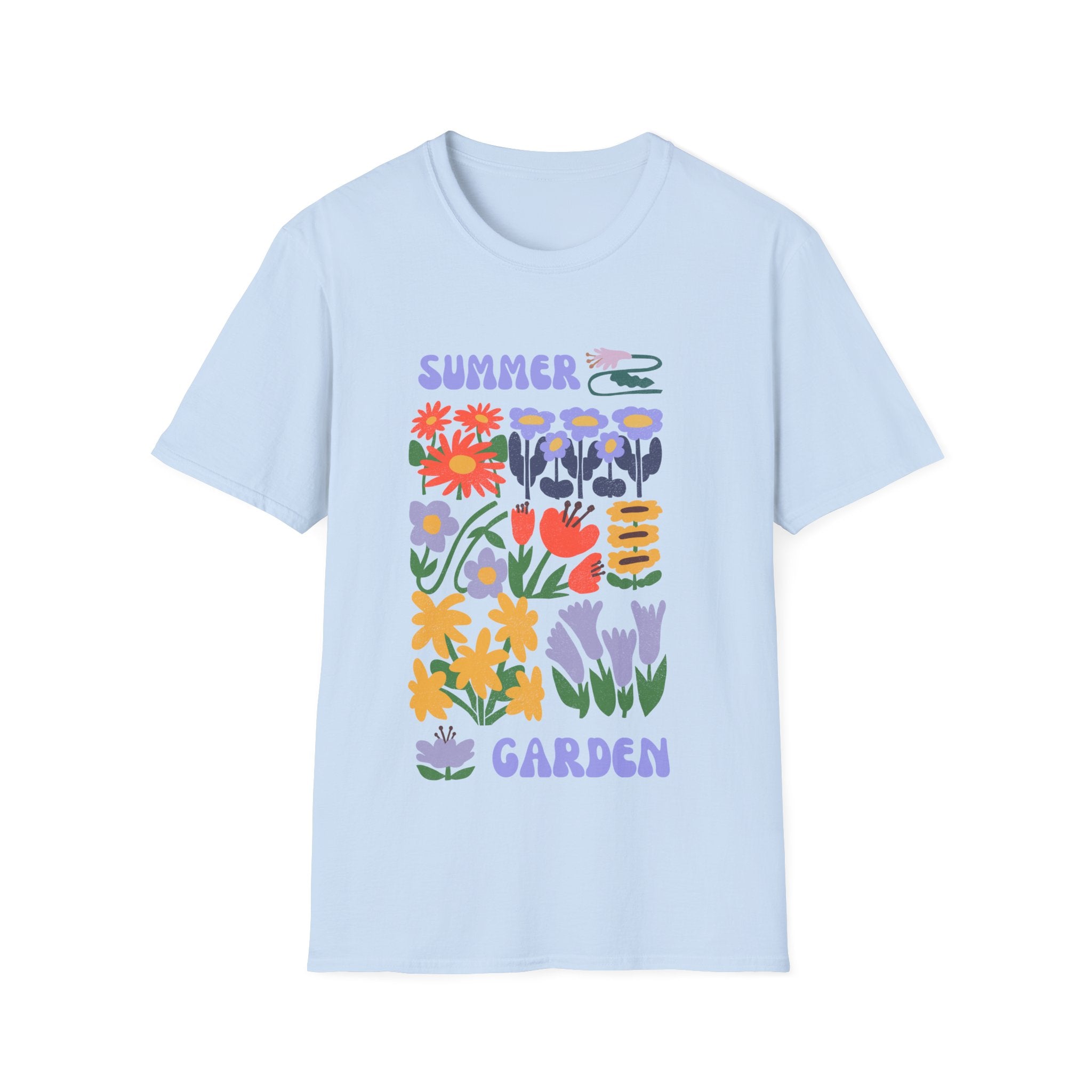 Summer Garden Unisex Softstyle T-Shirt - Floral Design for Nature Lovers
